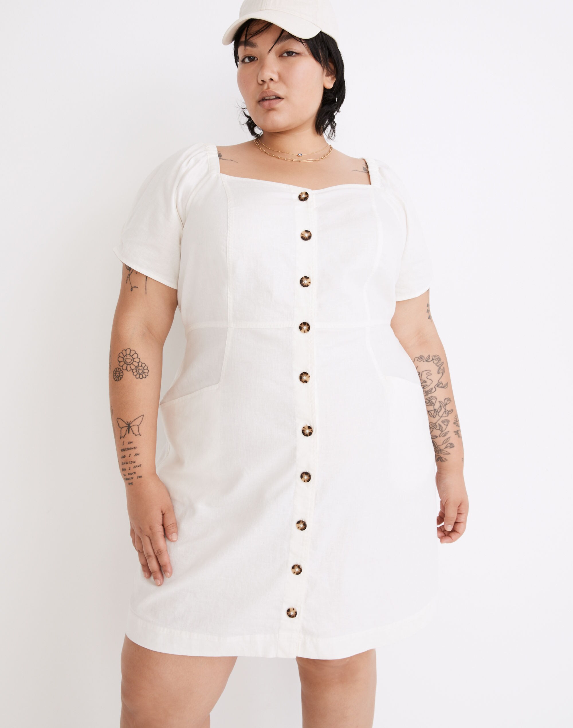 Galdino Puff Sleeve Cotton Mini Dress