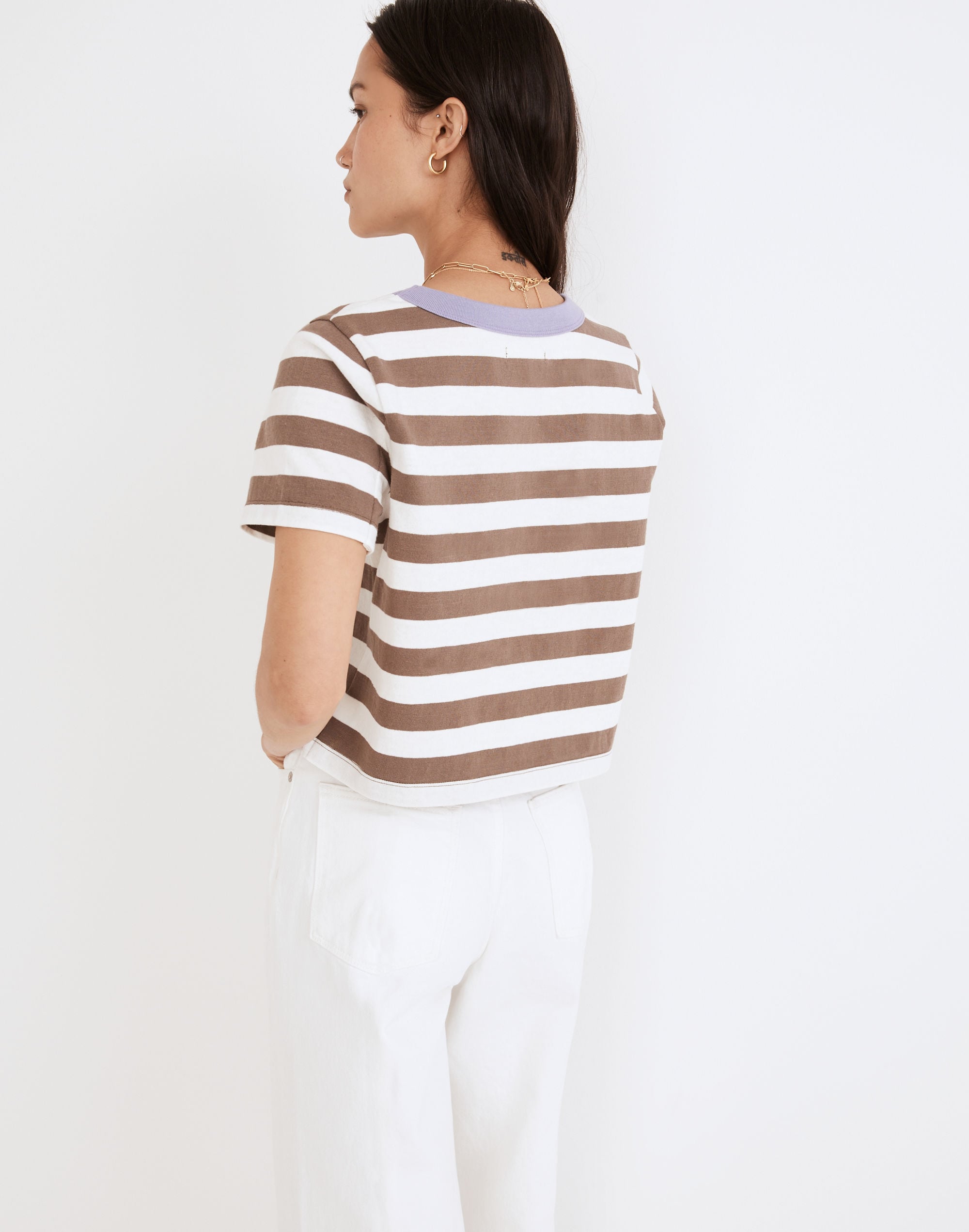 Organic Cotton Supercrop Pocket Tee in Stripe | Madewell