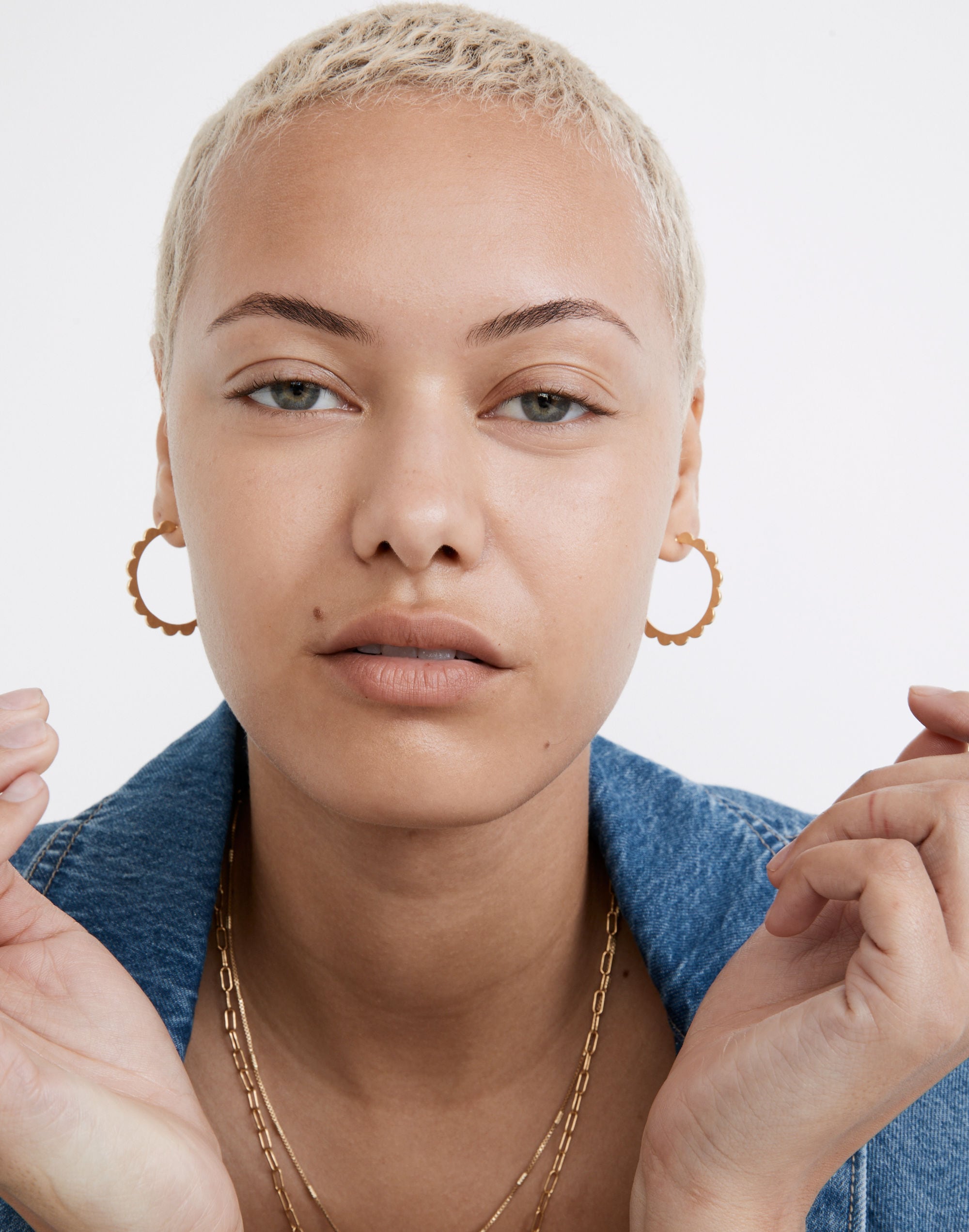 Scalloped Medium Hoop Earrings | Madewell