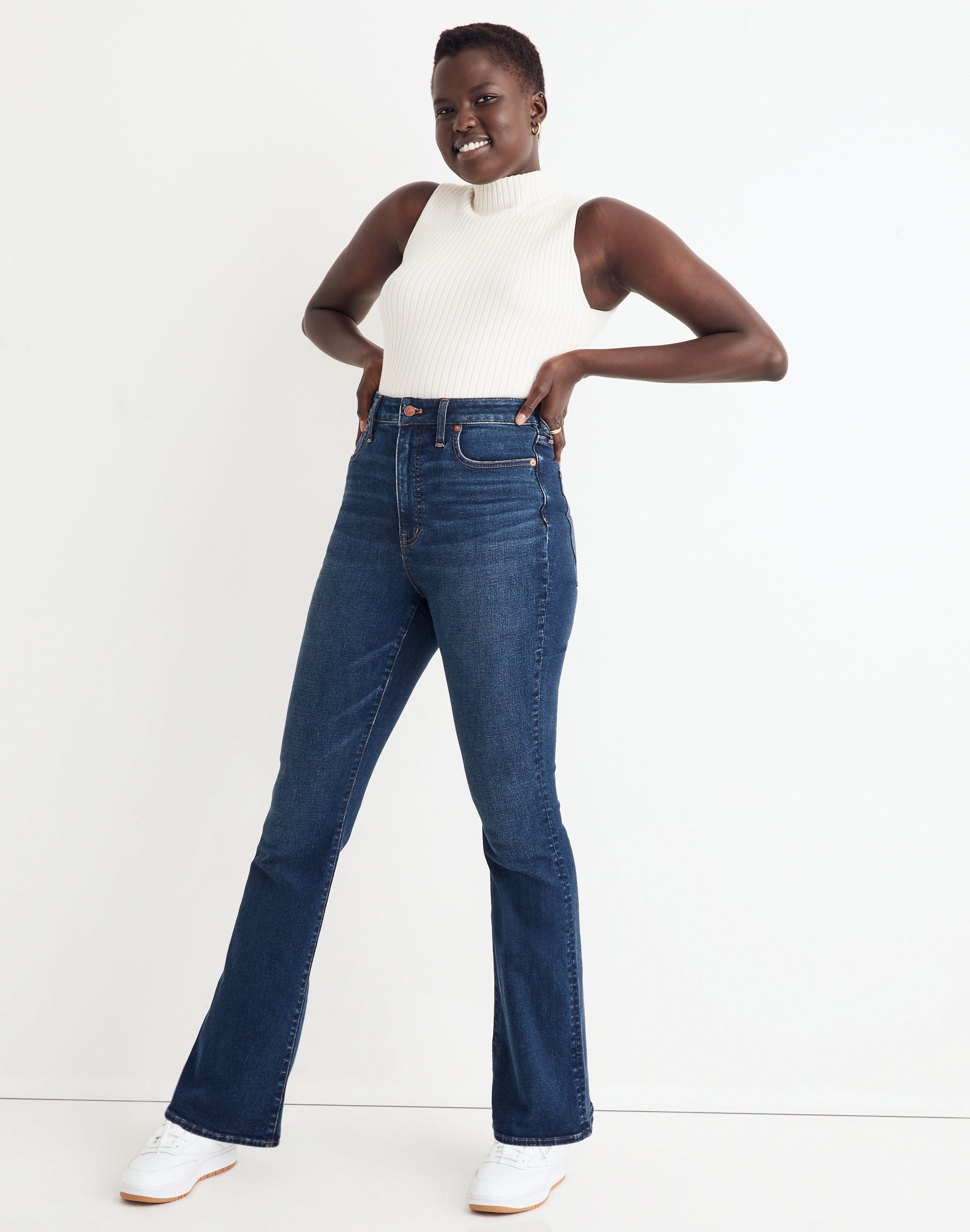 Curvy Skinny Flare Jeans in Colleton Wash