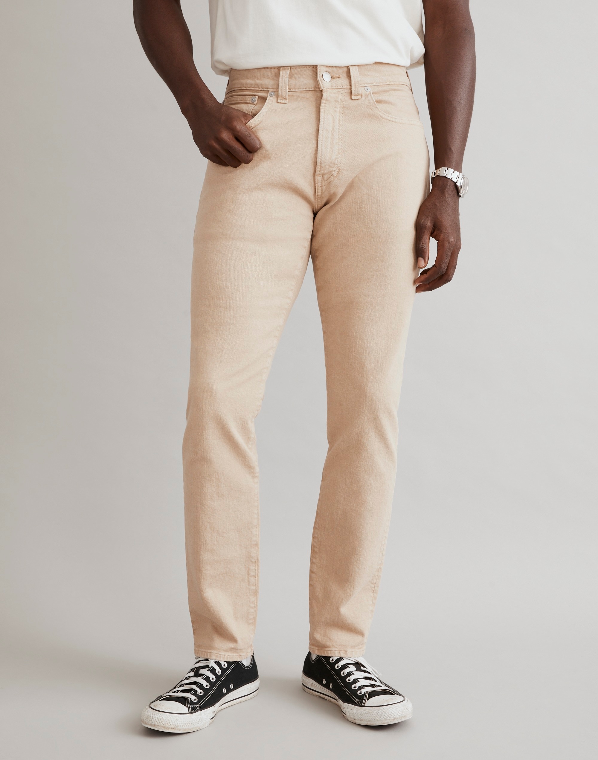 Garment-Dyed Athletic Slim Jeans