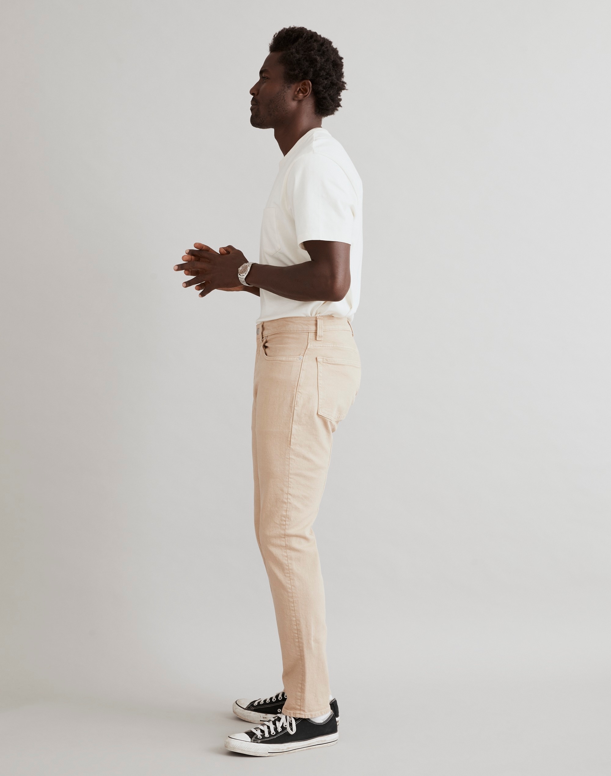 Garment-Dyed Athletic Slim Jeans