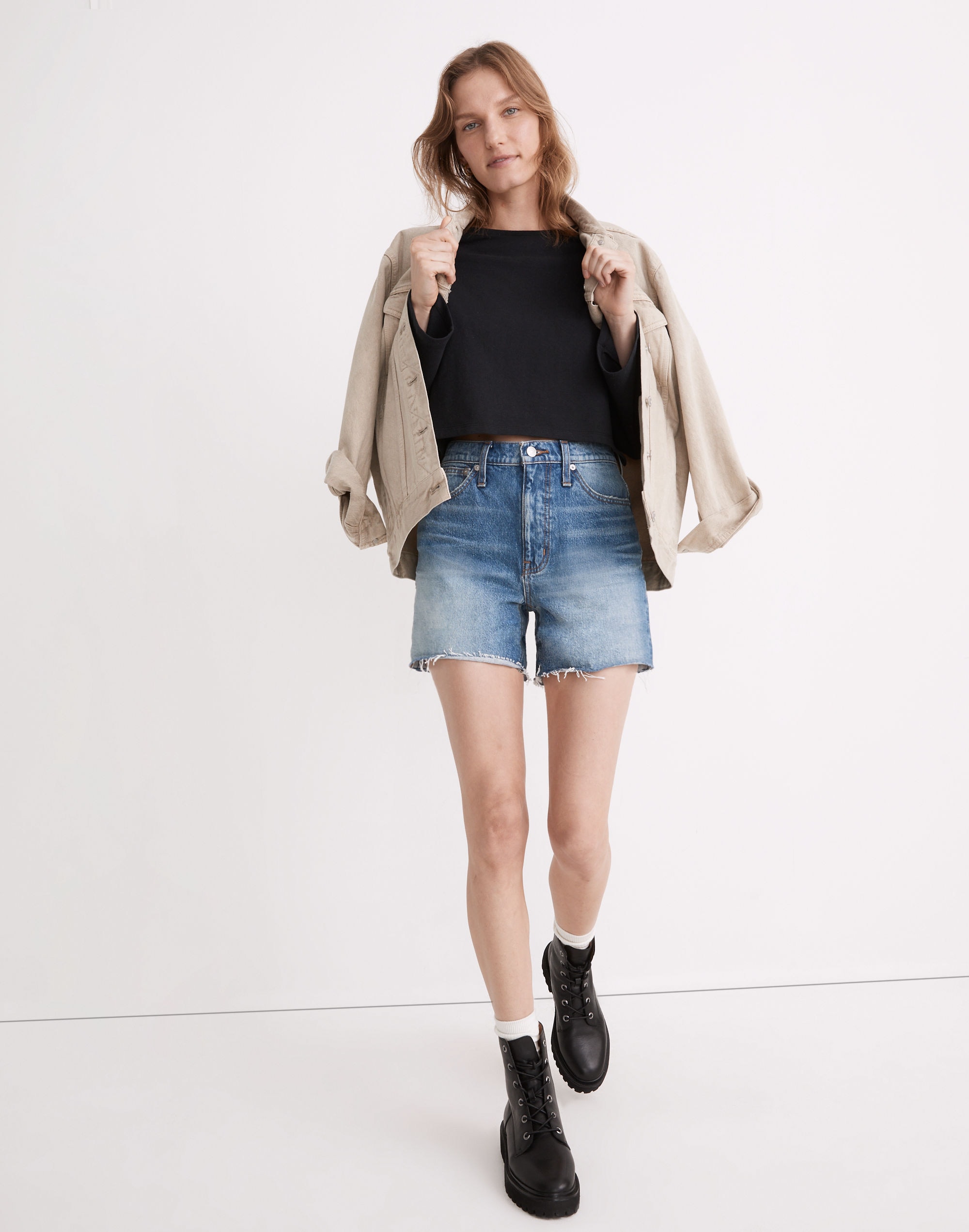 Relaxed Mid-Length Denim Shorts Cranwood Wash | Madewell