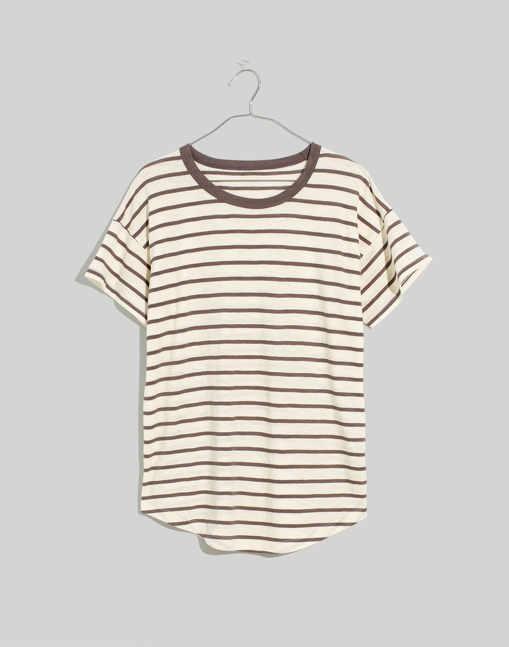 Whisper Cotton Rib-Crewneck Tee Malvera Stripe | Madewell