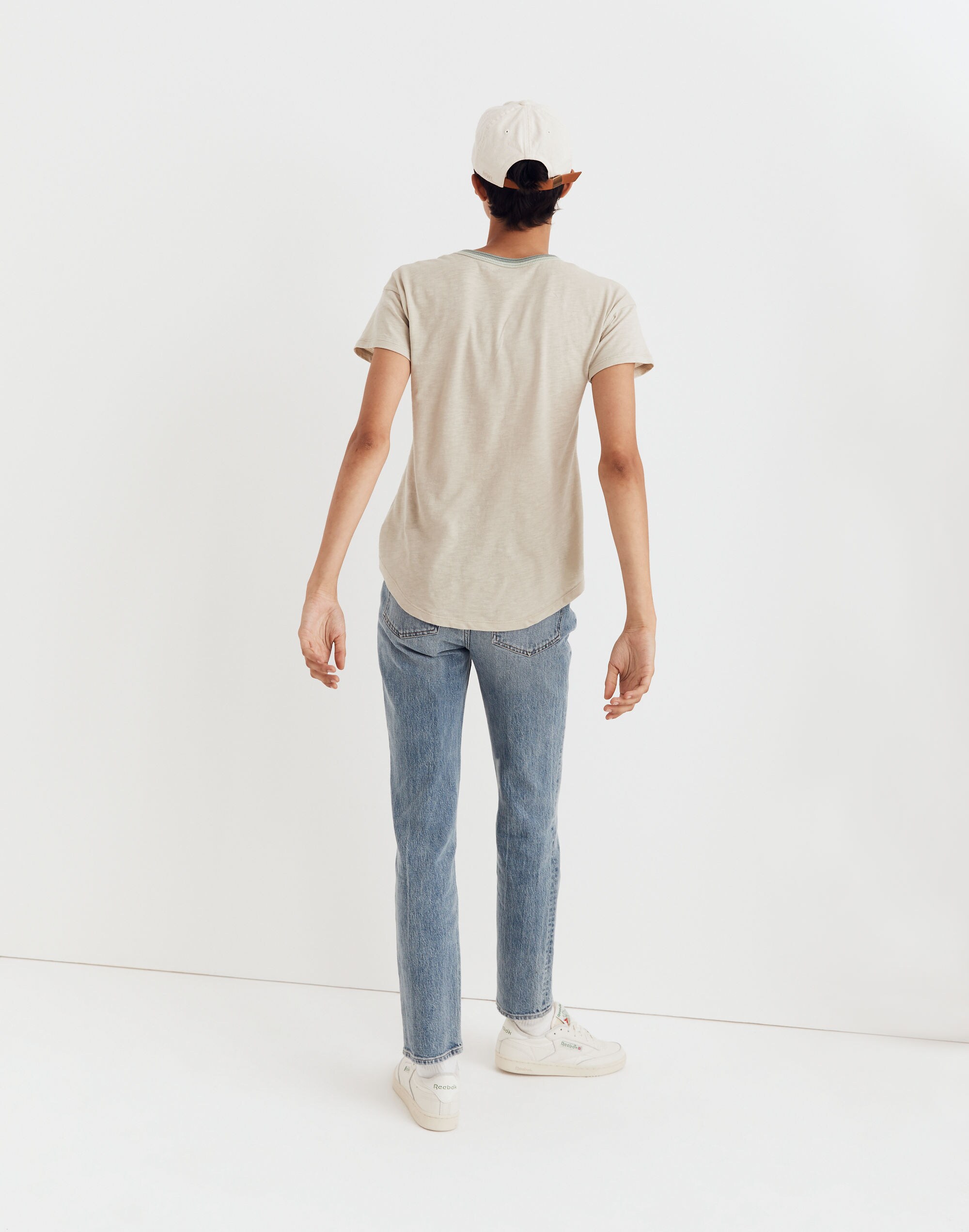 Whisper Cotton Rib-Crewneck Ringer Tee Wallie Stripe | Madewell