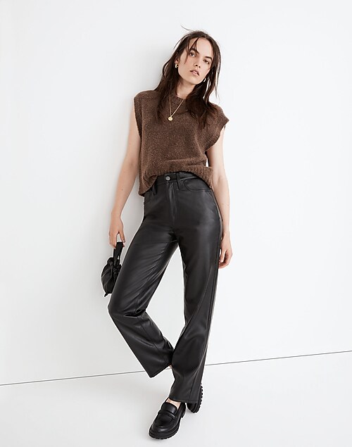 The Petite Perfect Vintage Straight Jean: Faux Leather Edition