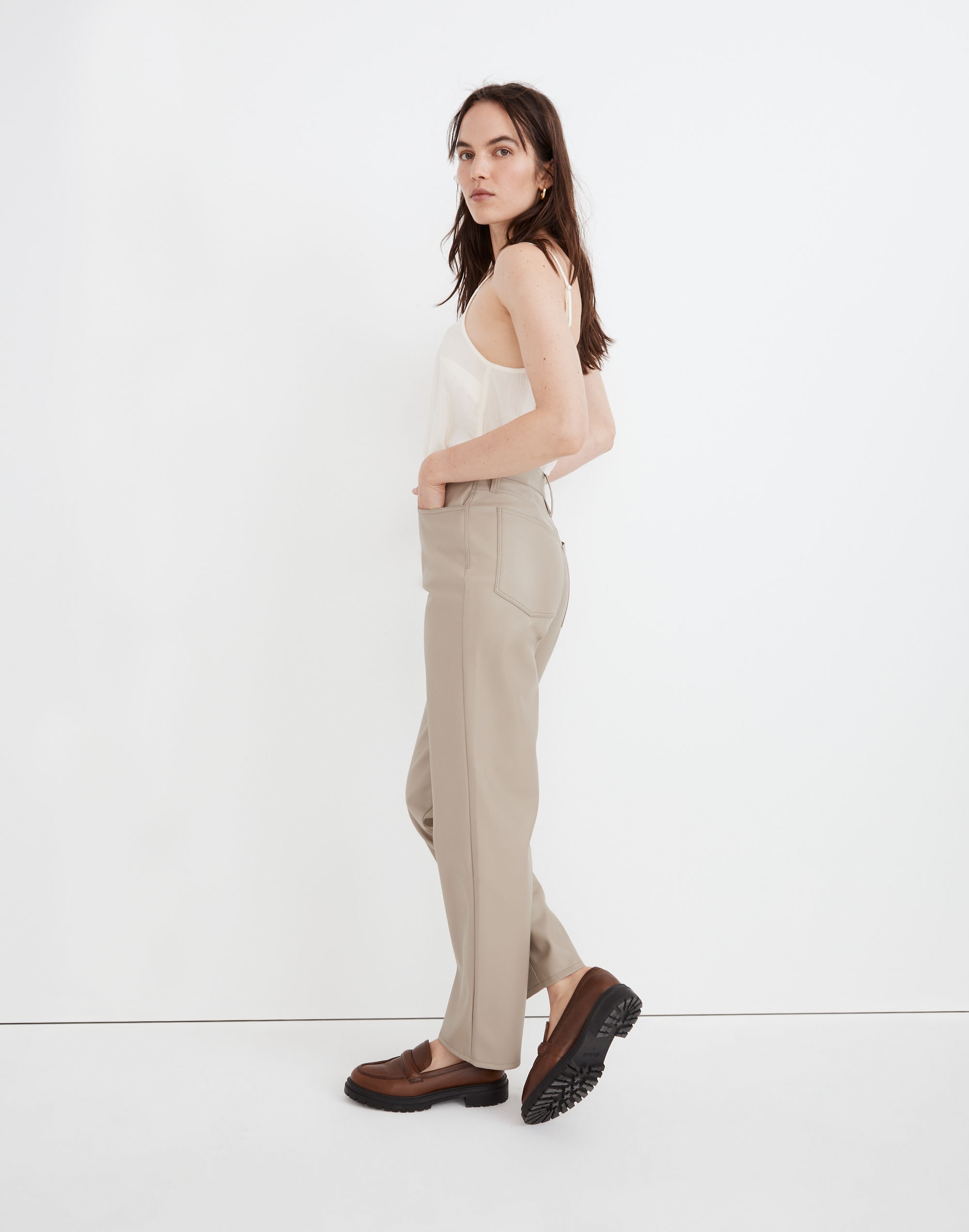 The Petite Perfect Vintage Straight Jean: Faux Leather Edition