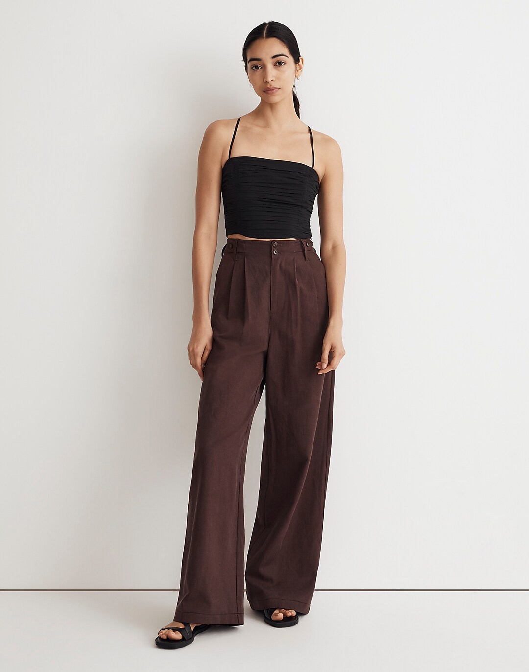 The Taron High Waist Wide Leg Pants in Pear • Impressions Online