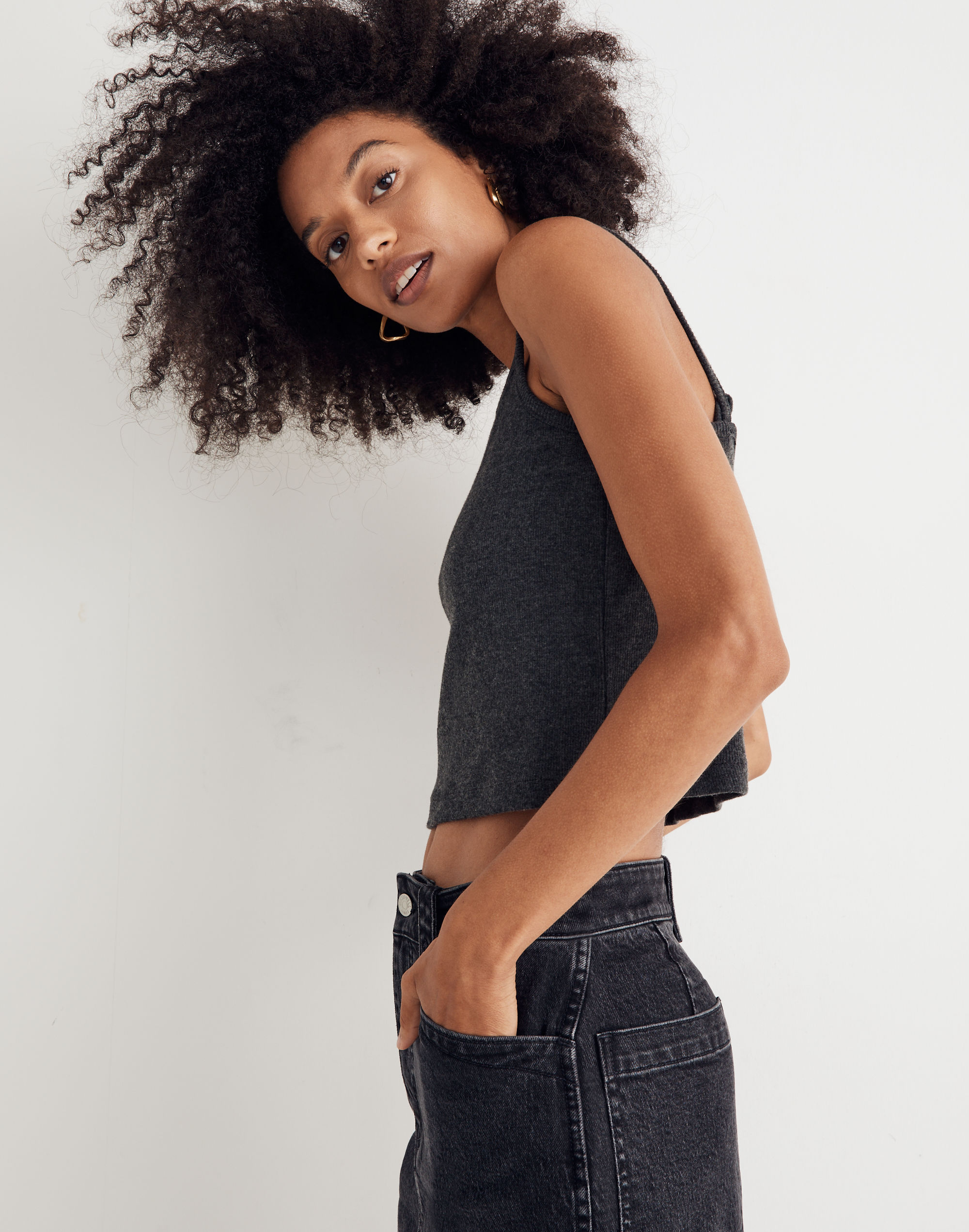 Brushed Rib Square-Neck Cami Top | Madewell