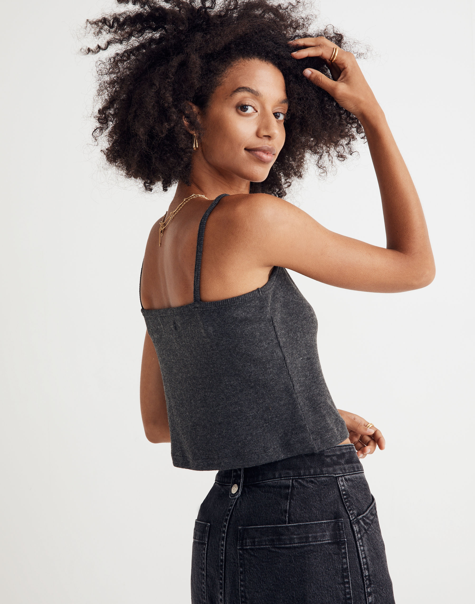 Brushed Rib Square-Neck Cami Top | Madewell