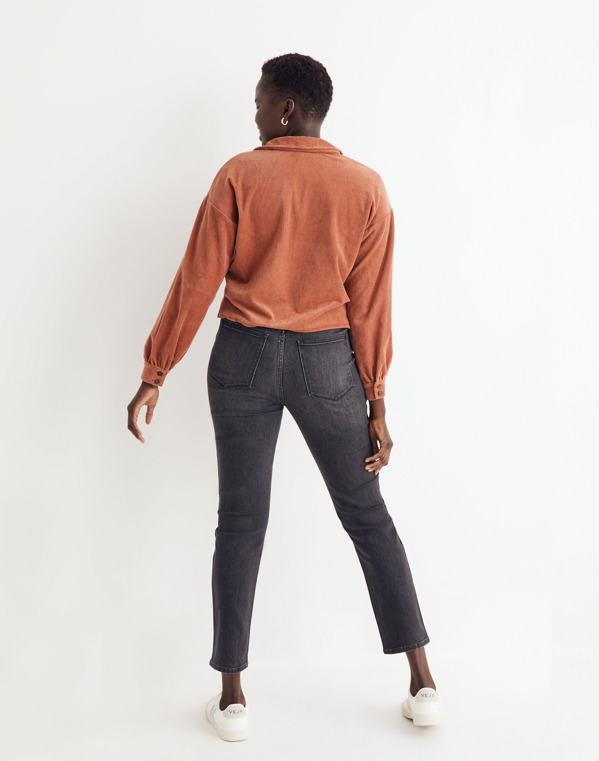 Knit Corduroy Crop Shirt-Jacket | Madewell