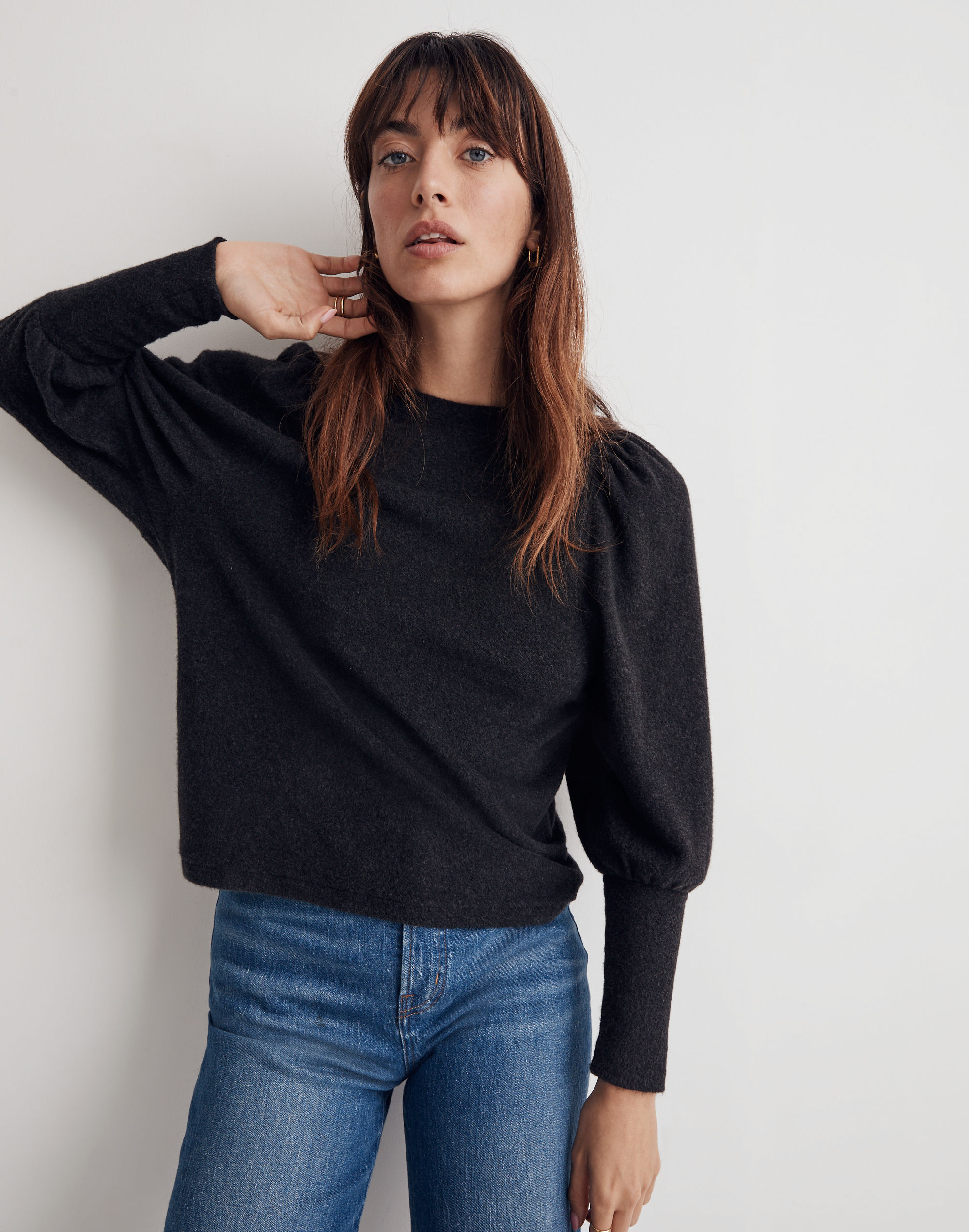 Brushed Puff-Sleeve Top | Madewell