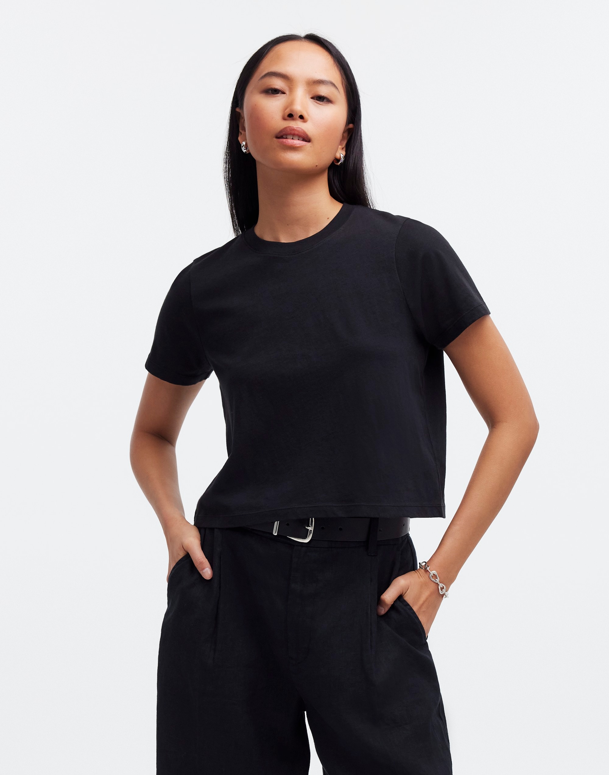 Softfade Cotton Boxy-Crop Tee | Madewell