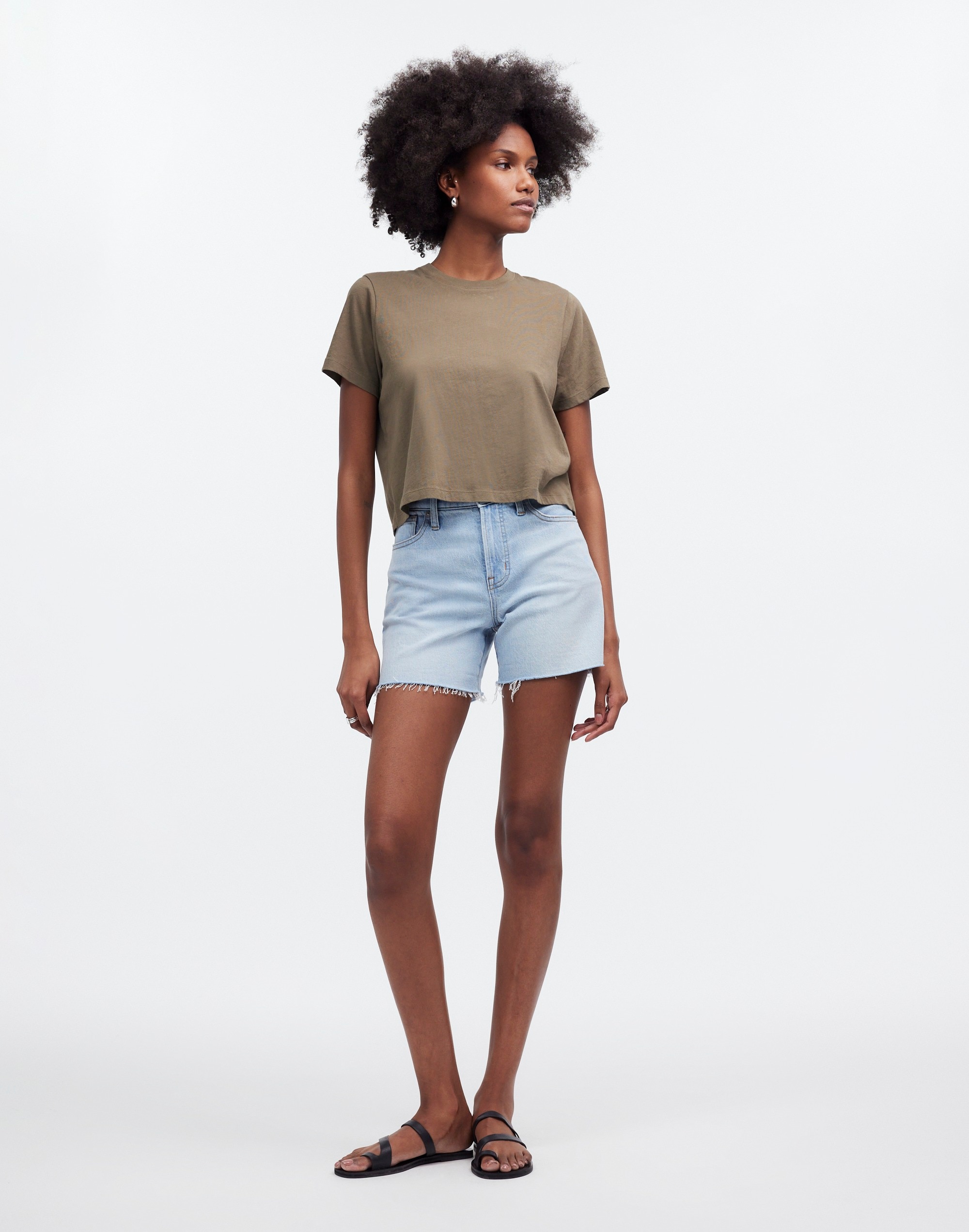 Softfade Cotton Boxy-Crop Tee