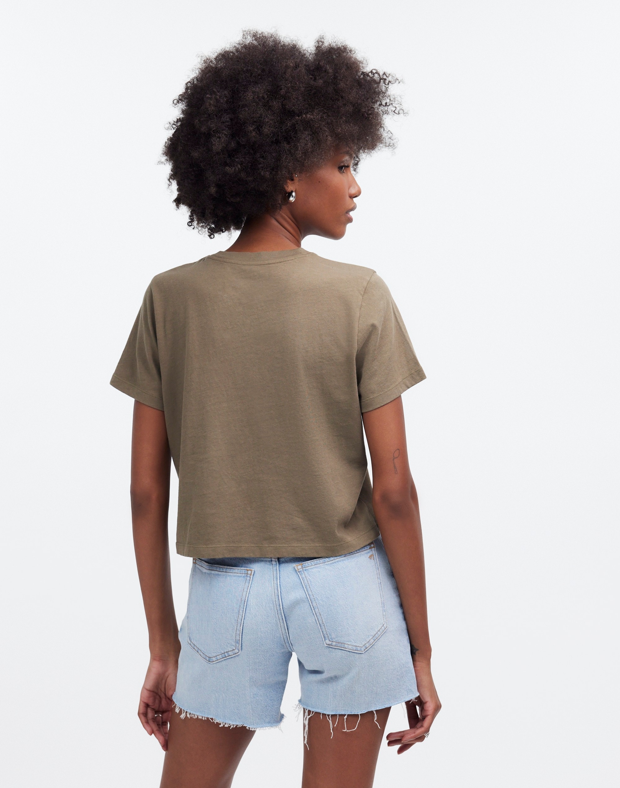 Softfade Cotton Boxy-Crop Tee