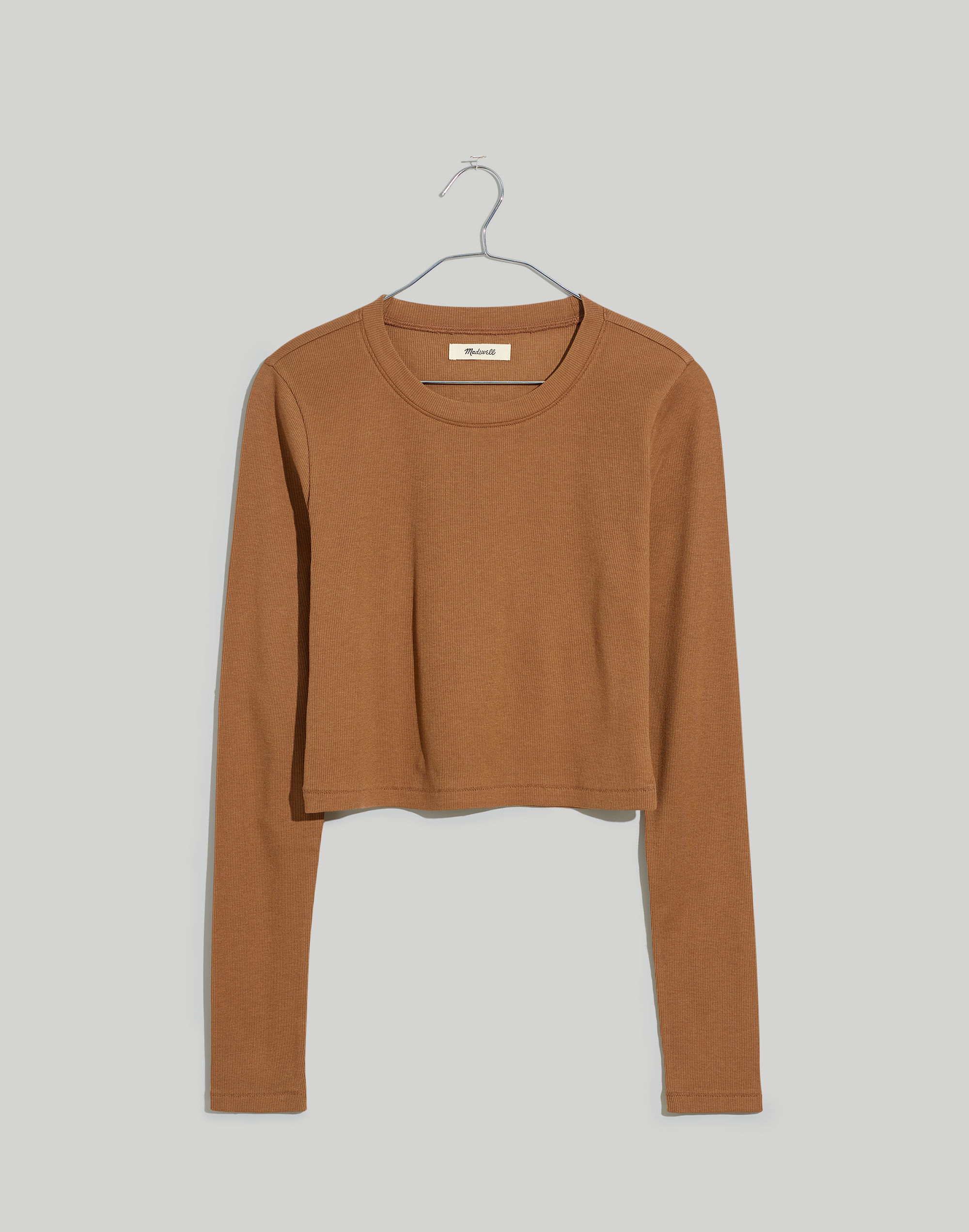 Fine Ribbed Supercrop Crewneck Long-Sleeve Tee | Madewell