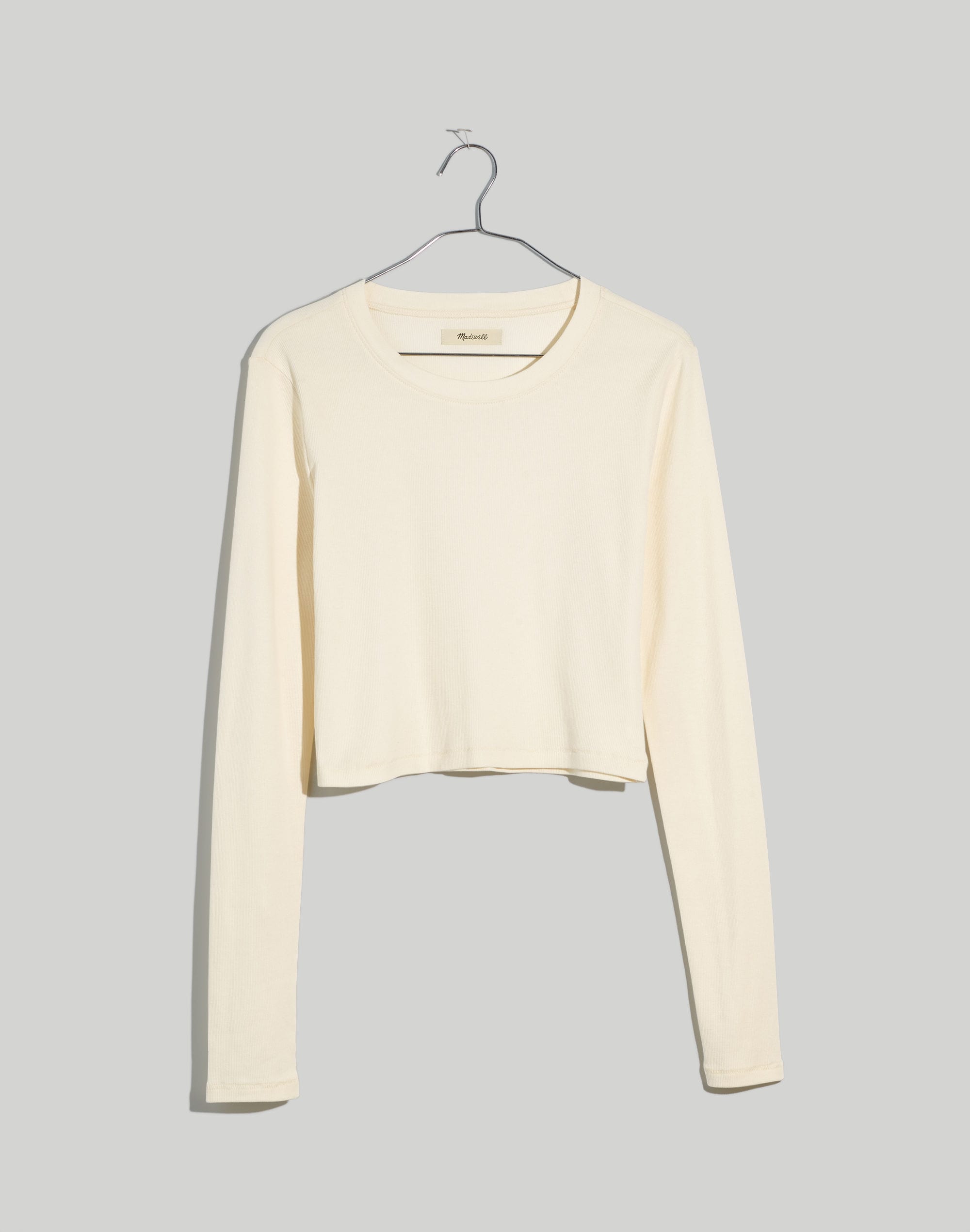 Fine Ribbed Supercrop Crewneck Long-Sleeve Tee | Madewell