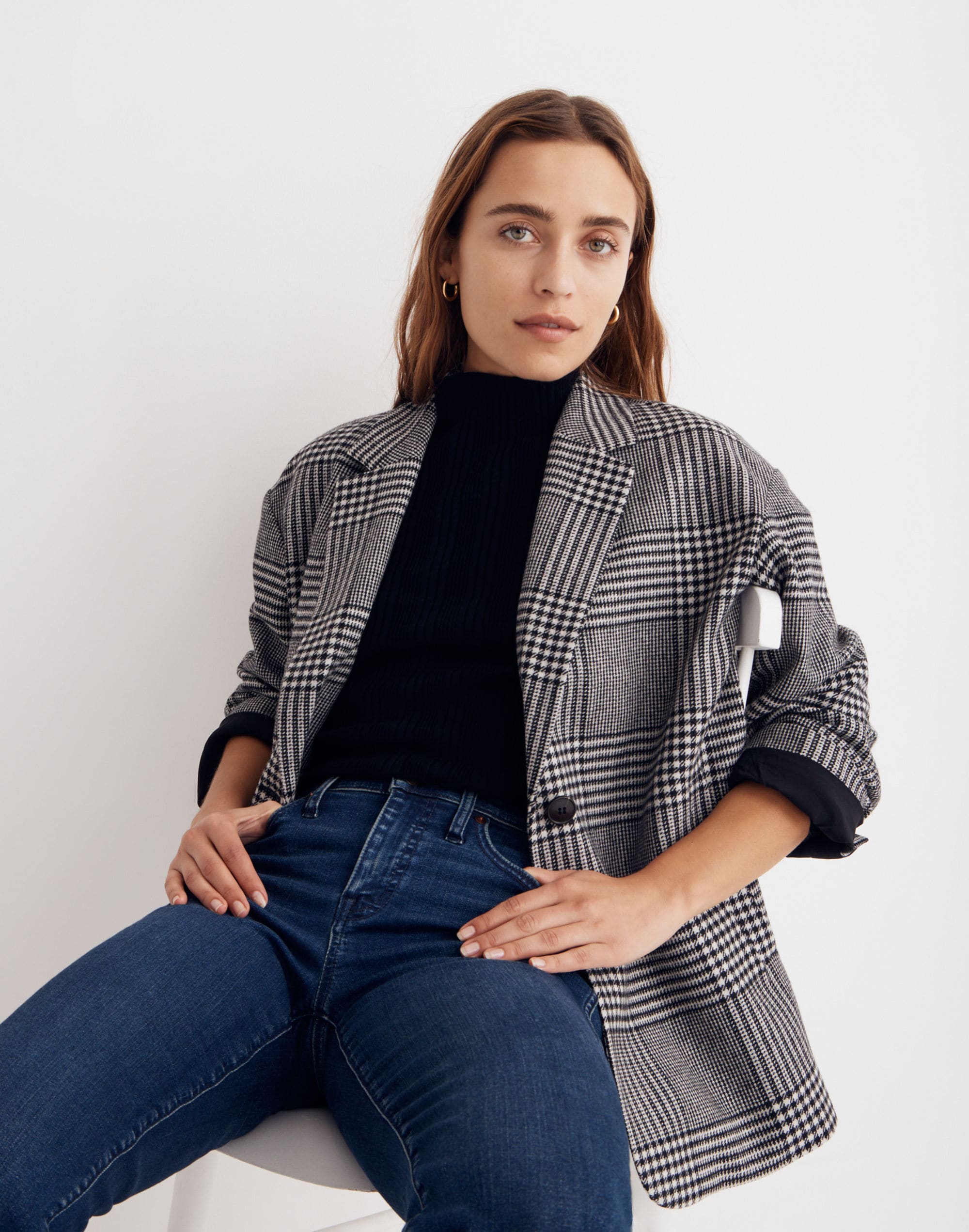 Oversized Dorset Blazer in Adkins Plaid | Madewell