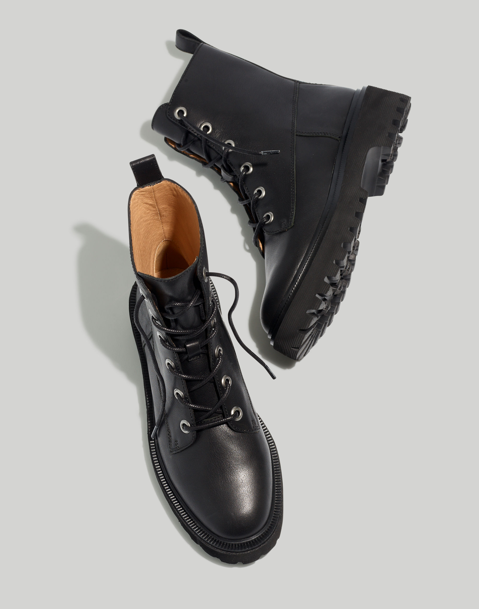 The Rayna Lace-Up Boot Leather | Madewell