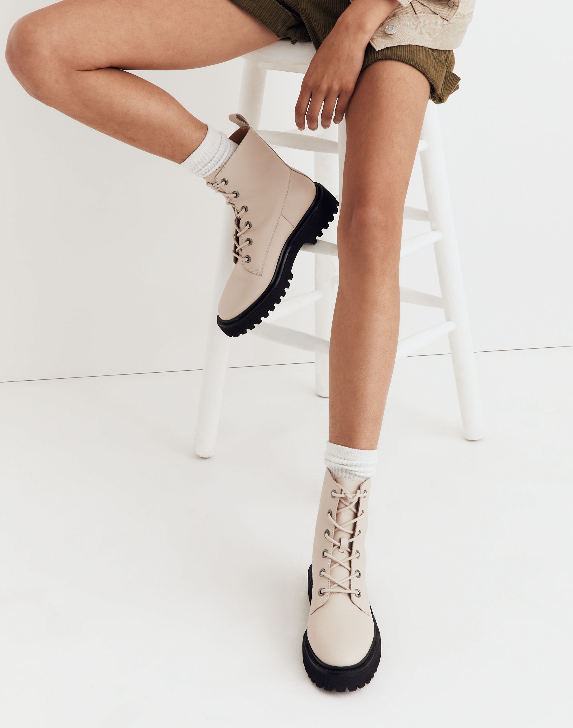 The Rayna Lace-Up Boot in Leather | Madewell