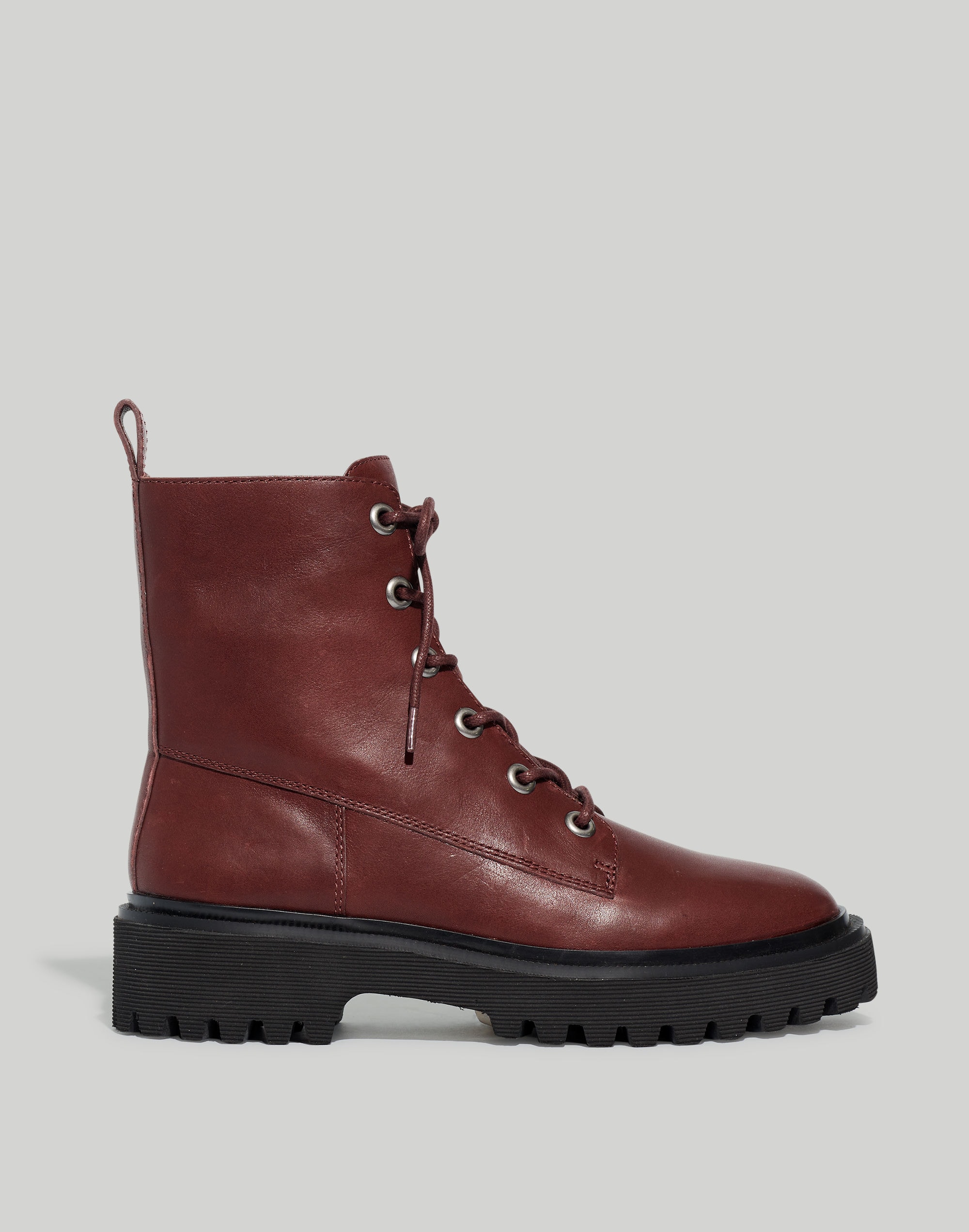 The Rayna Lace-Up Boot Leather | Madewell