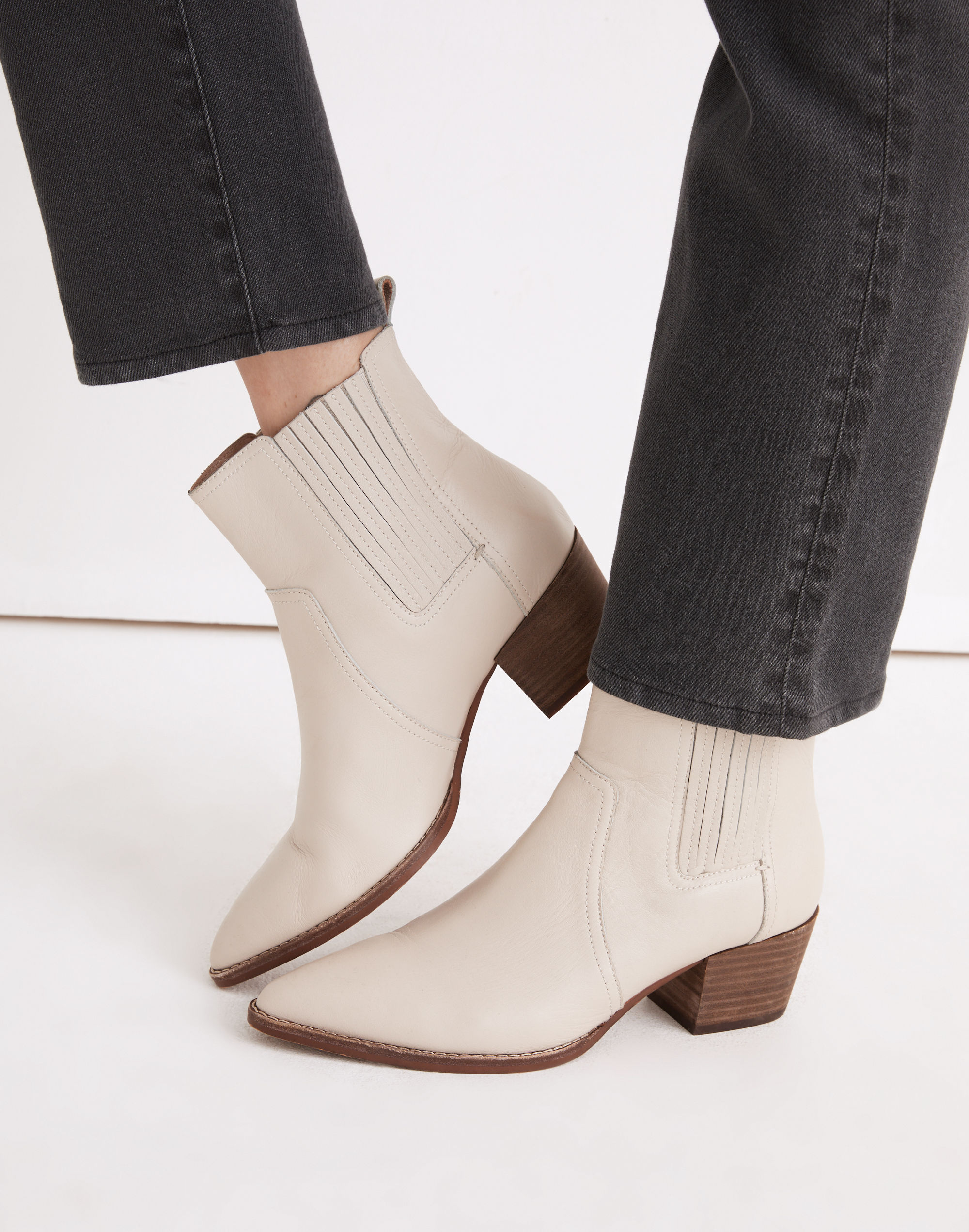 The Western Ankle Boot in Leather