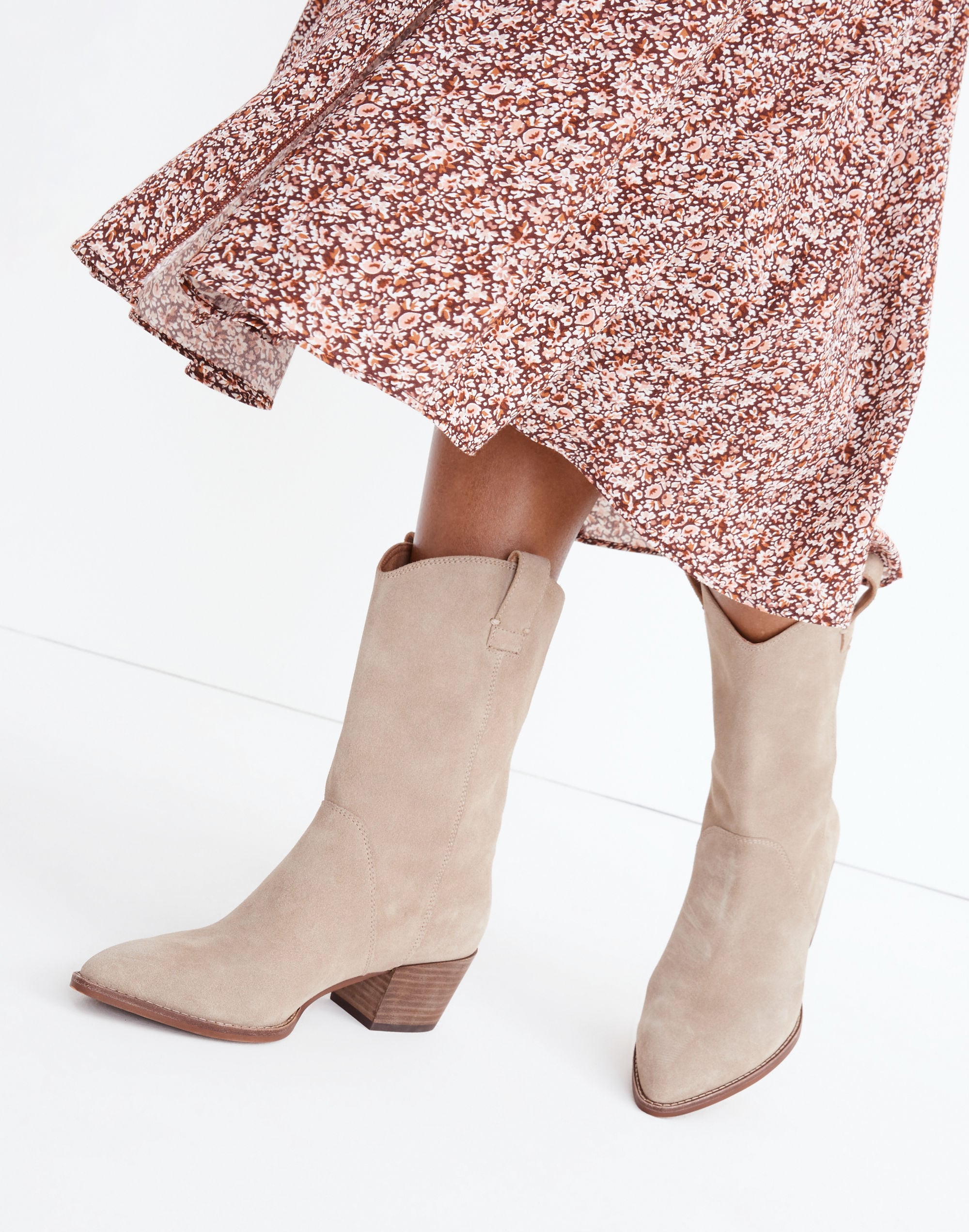 The Cassity Tall Western Boot in Suede | Madewell