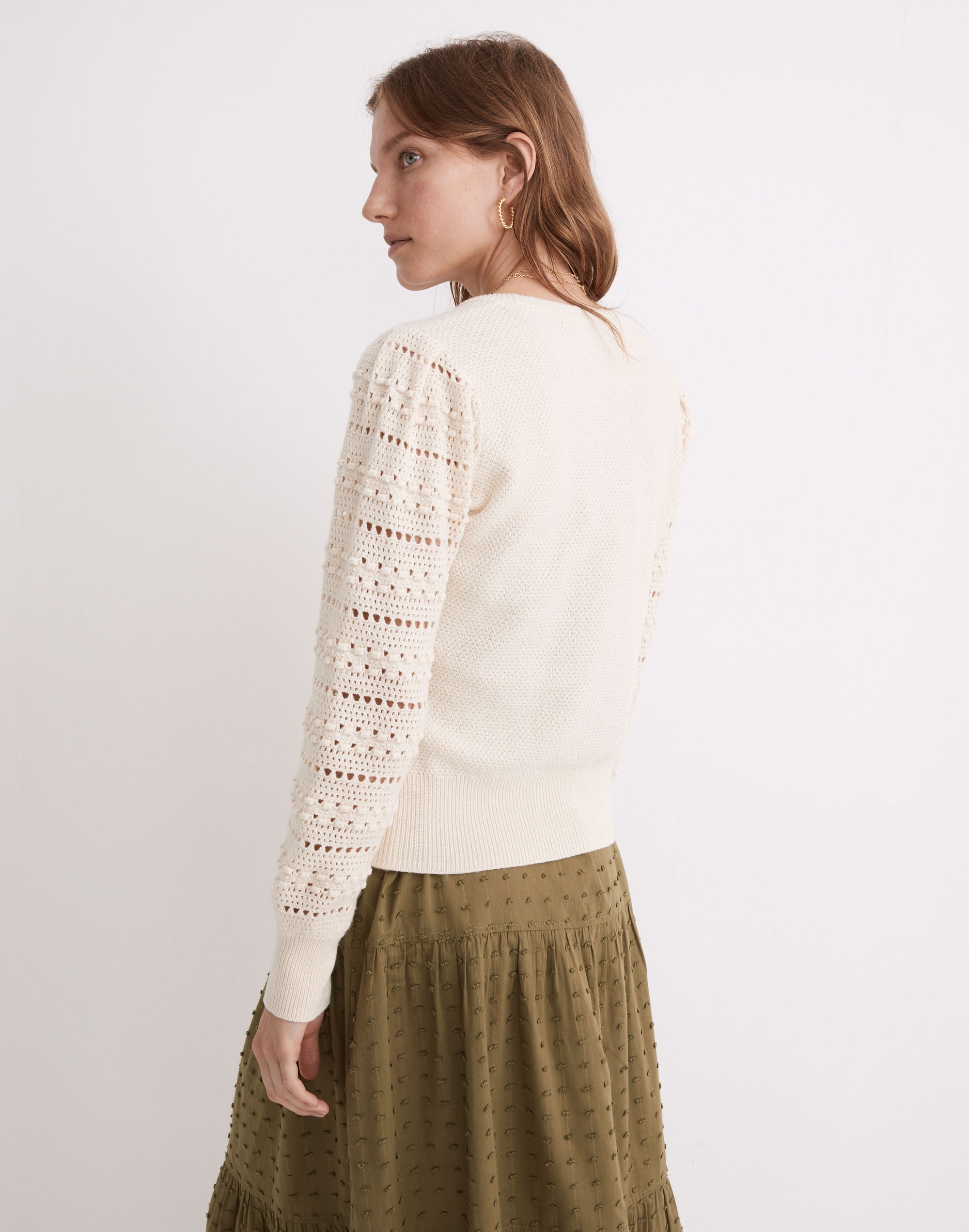 Bobble-Sleeve Pullover Sweater | Madewell