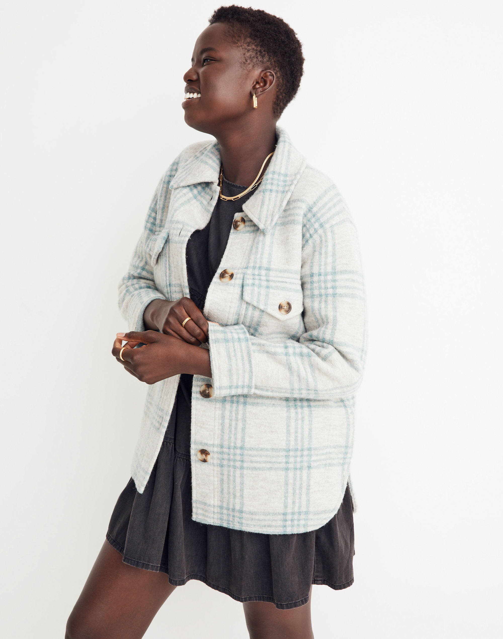 Boiled Wool Shirt-Jacket Plaid | Madewell