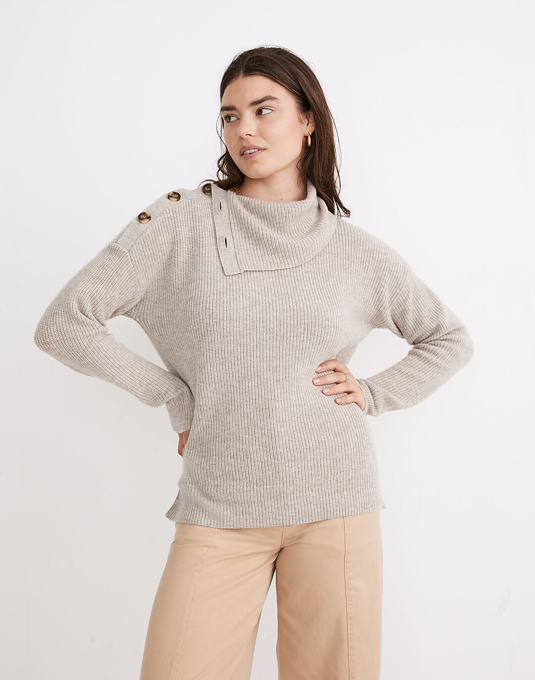 Shoulder Detail Turtleneck Sweater - Ready-to-Wear