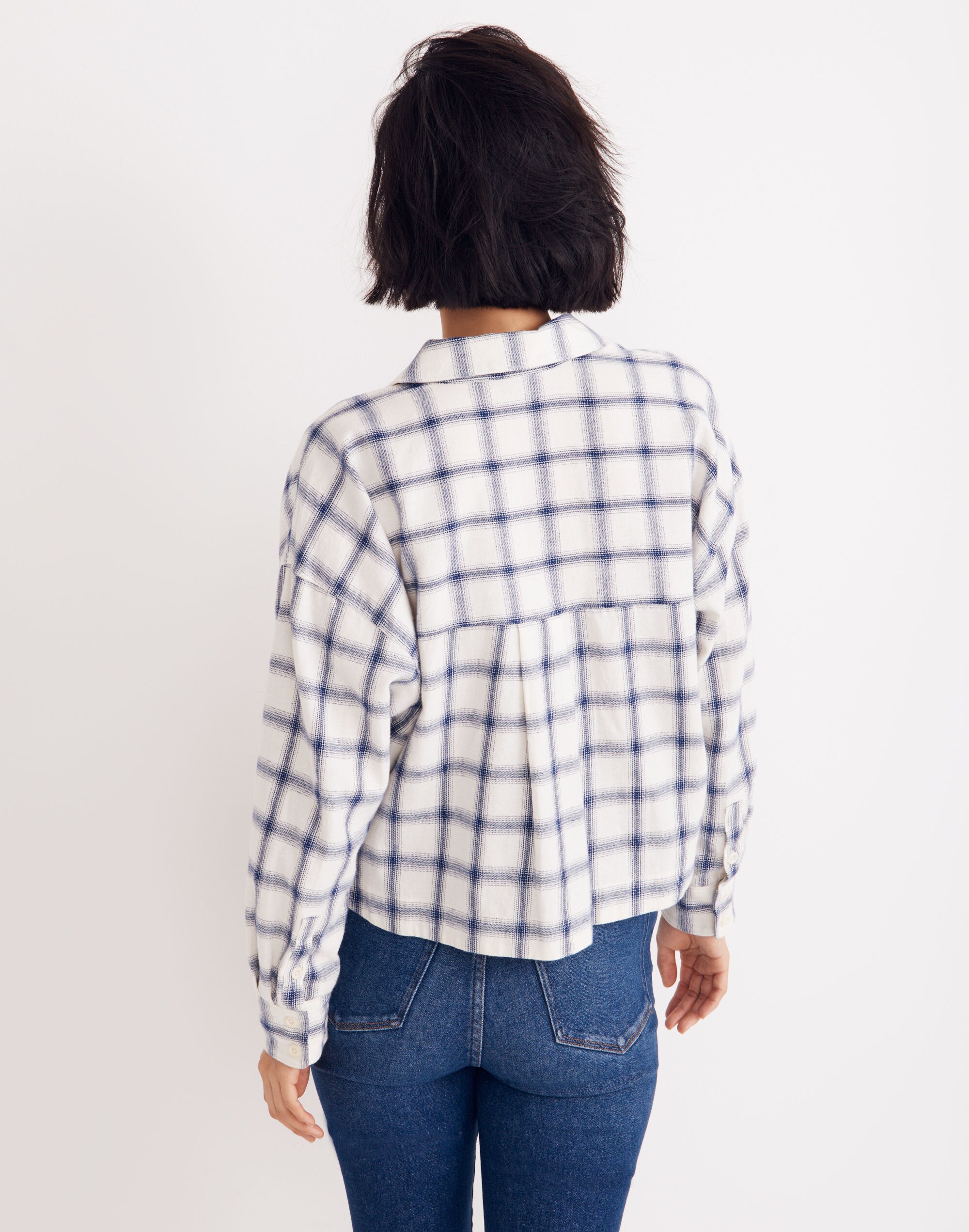 Flannel Hartfield Crop Shirt Windowpane | Madewell