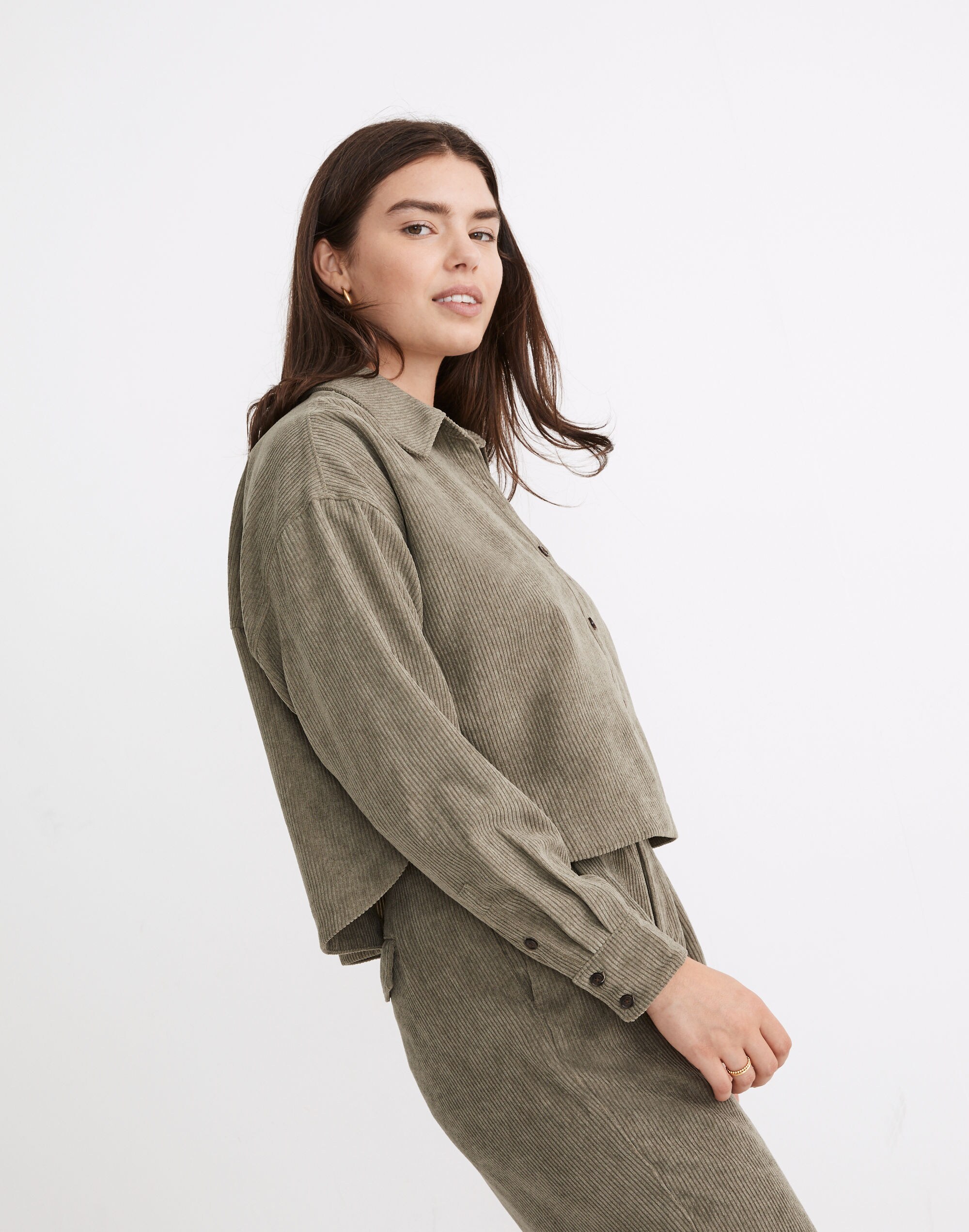 Corduroy Hartfield Crop Shirt | Madewell