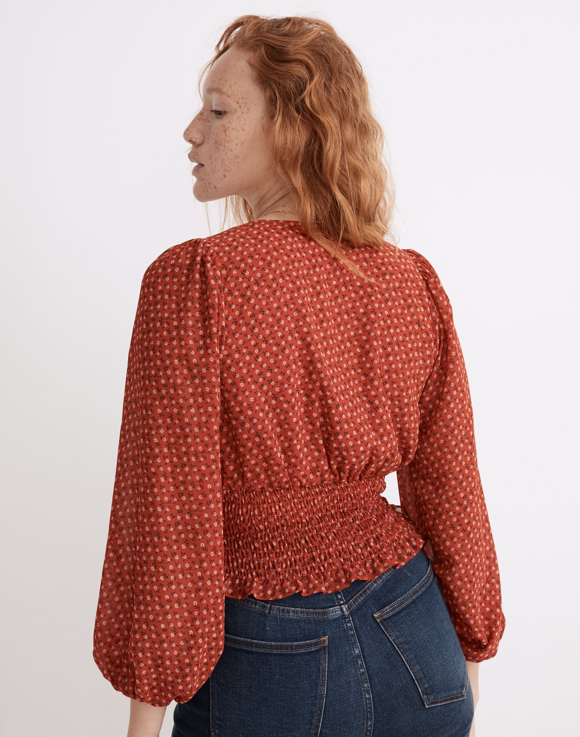 Julianne Smocked-Waist Top | Madewell