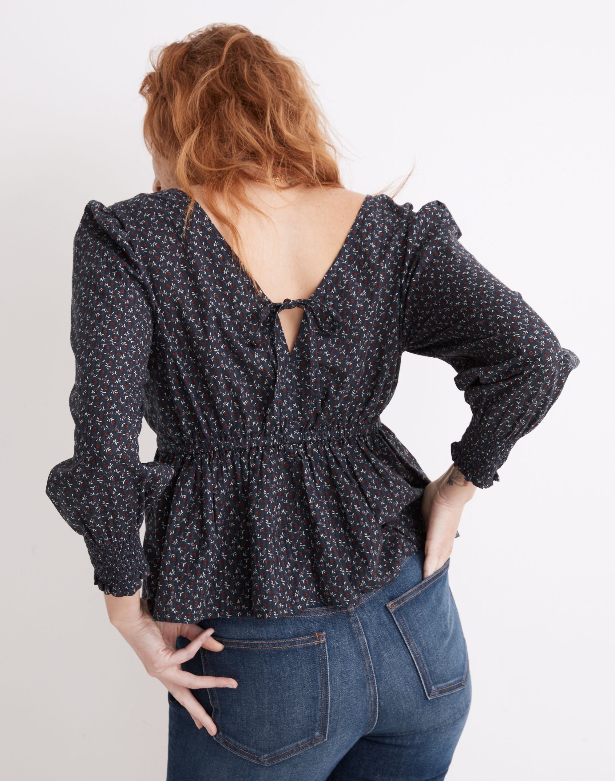 Tie-Back Peplum Top Campden Daisies | Madewell