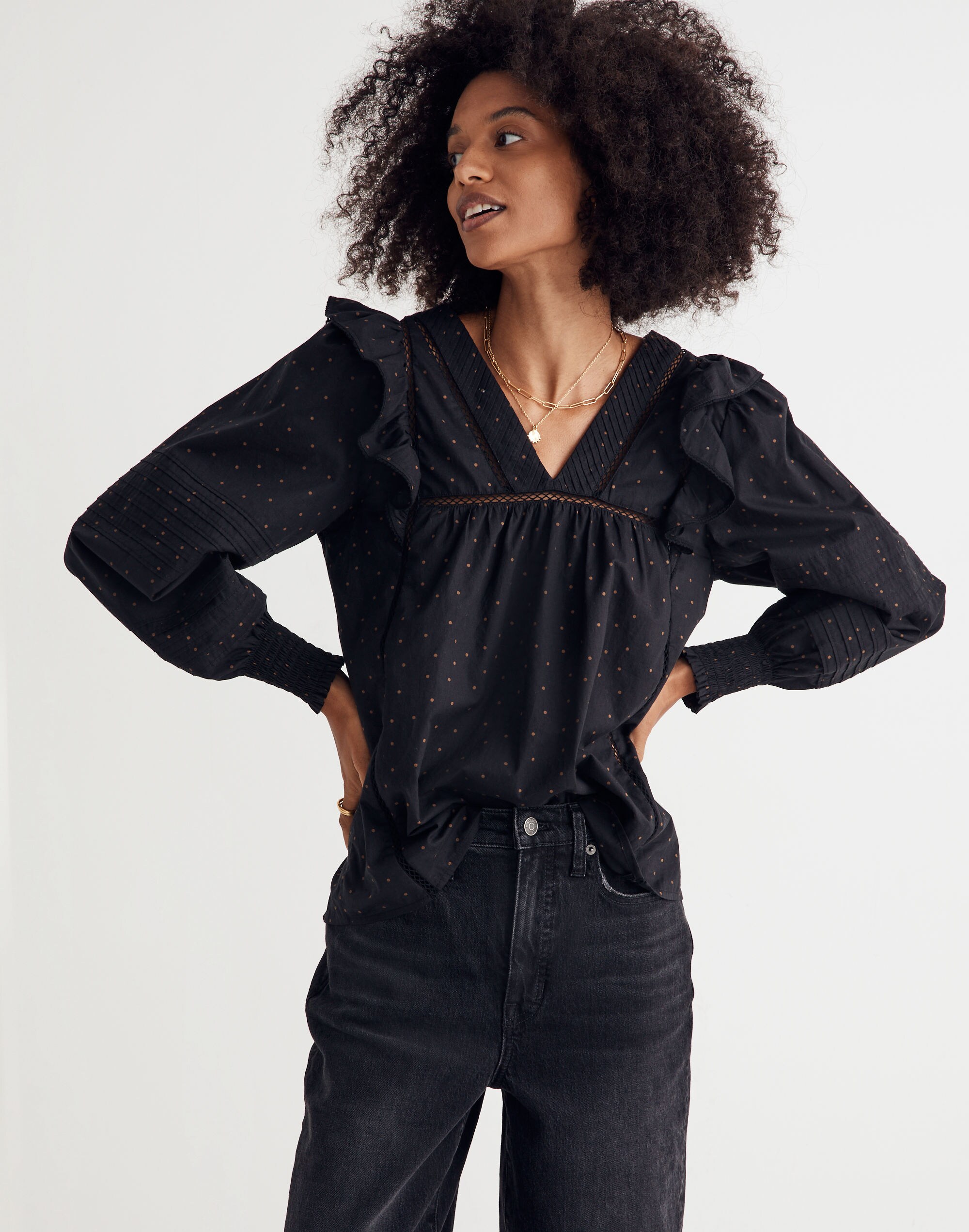 Voile Ruffled Pintuck Top | Madewell