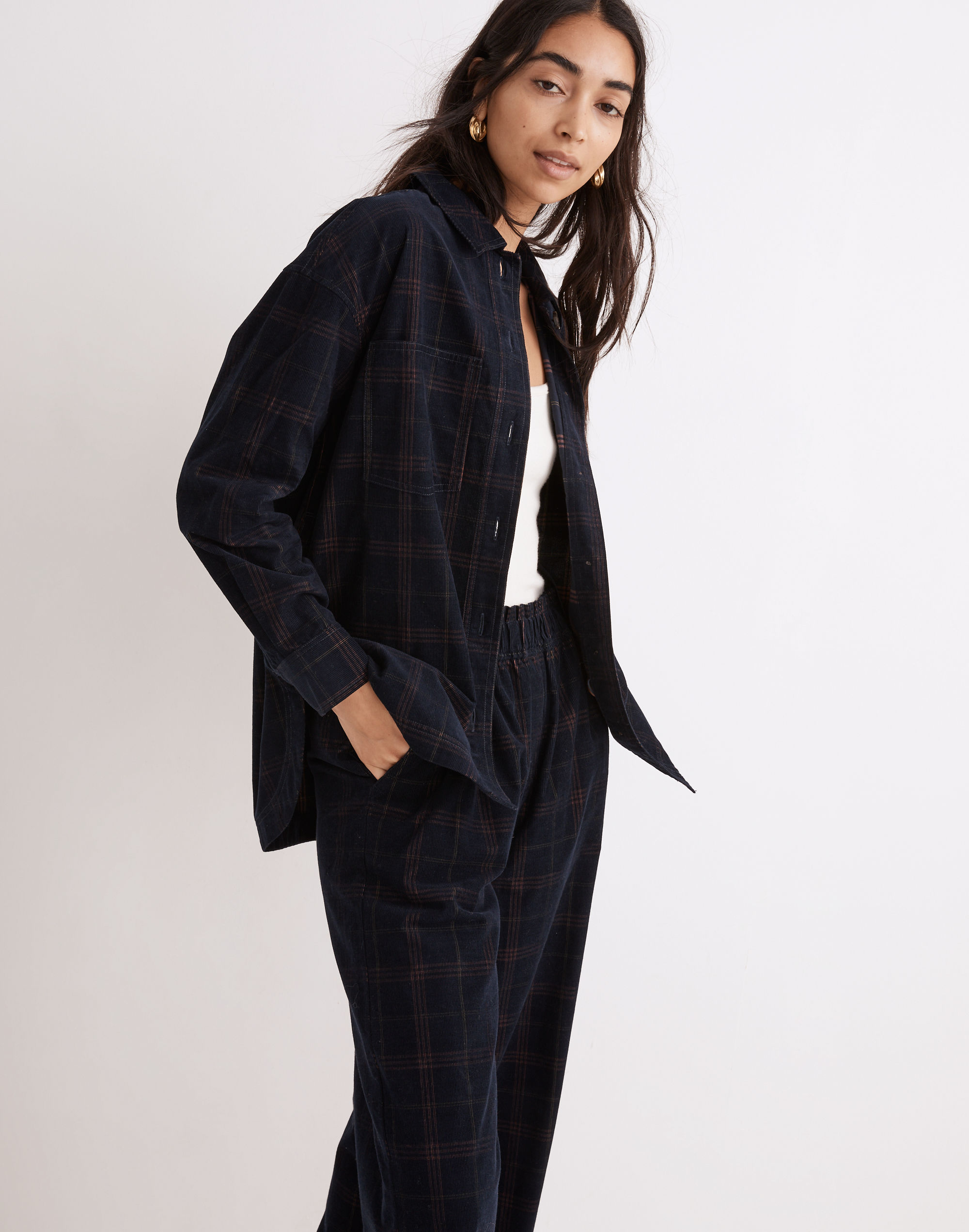 Corduroy Kentwood Oversized Shirt-Jacket in Plaid | Madewell