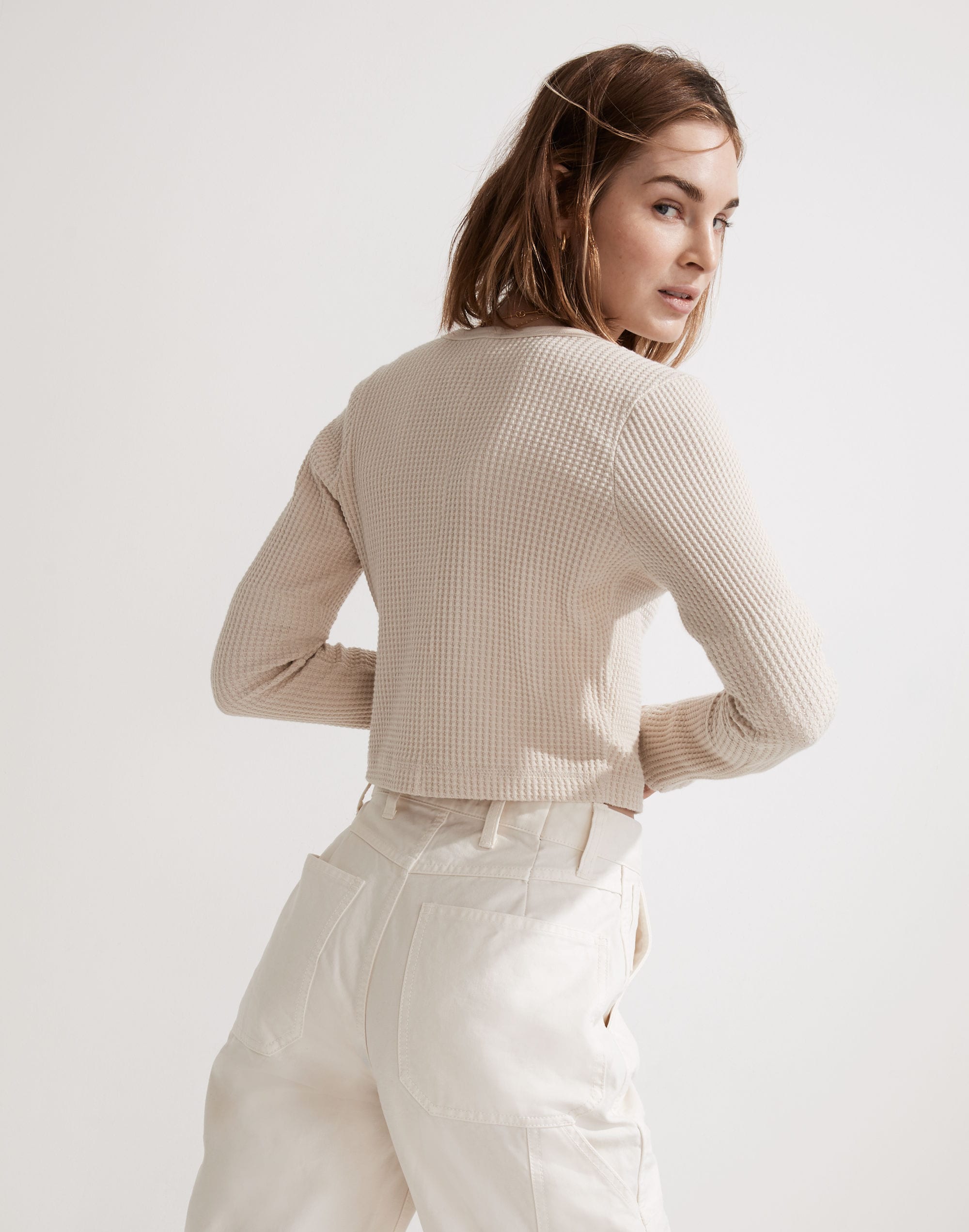 MWL Waffle Long-Sleeve Crop Tee | Madewell