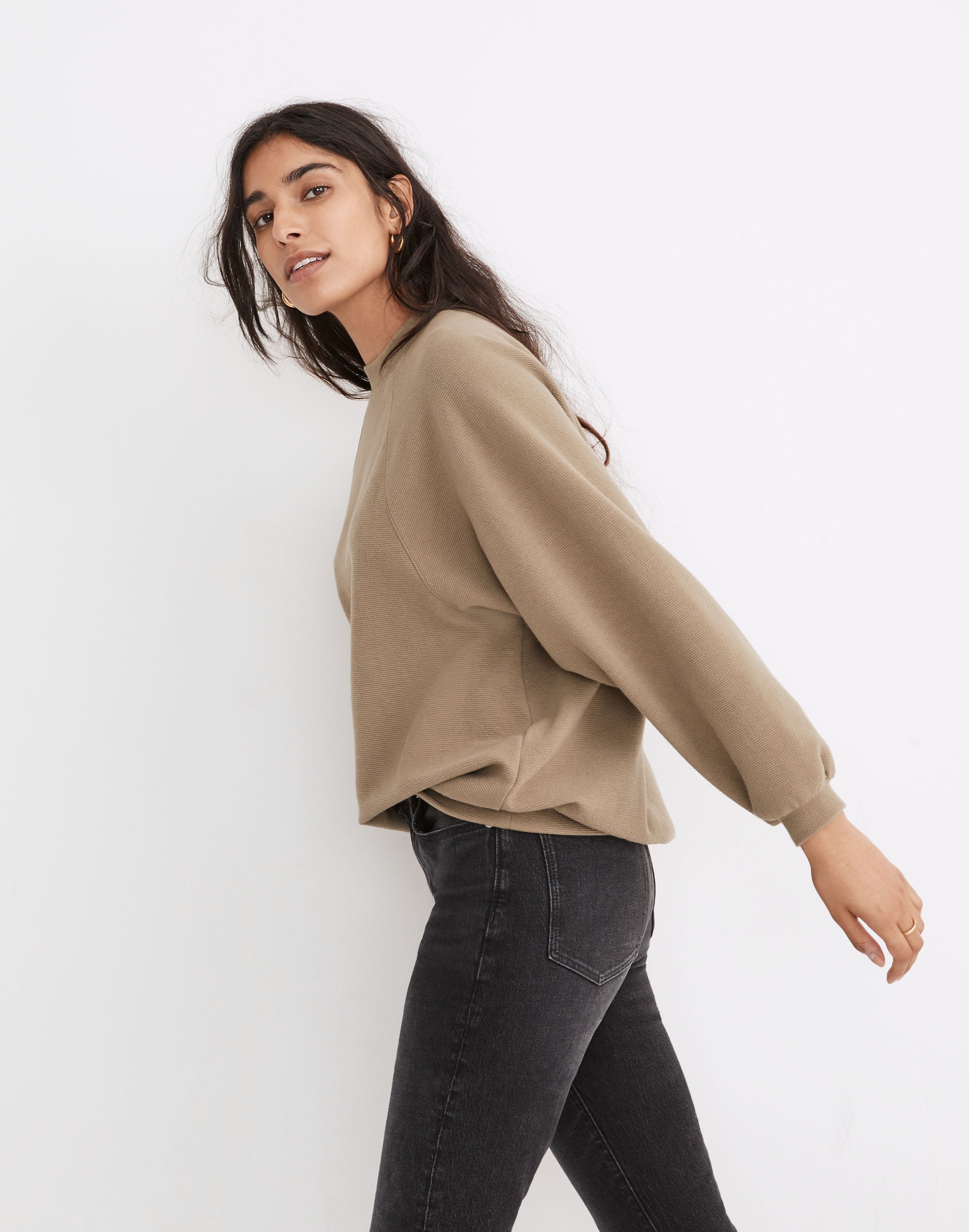 Button-Back Mockneck Top | Madewell