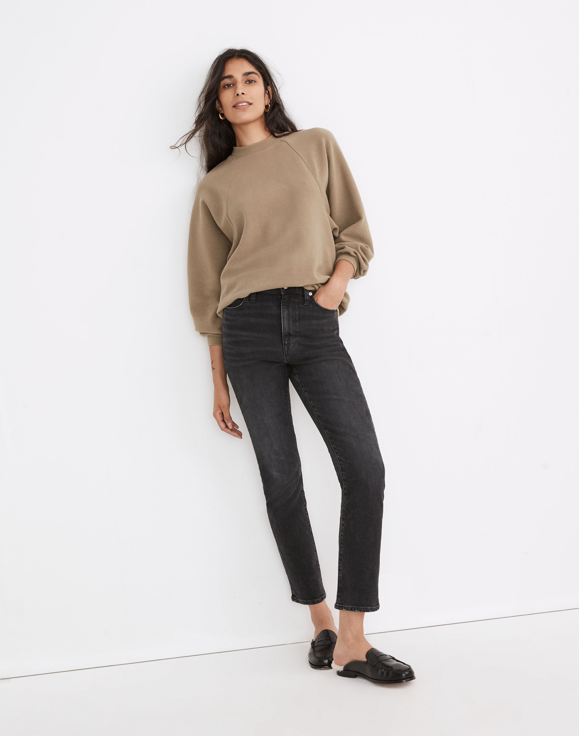 Button-Back Mockneck Top | Madewell