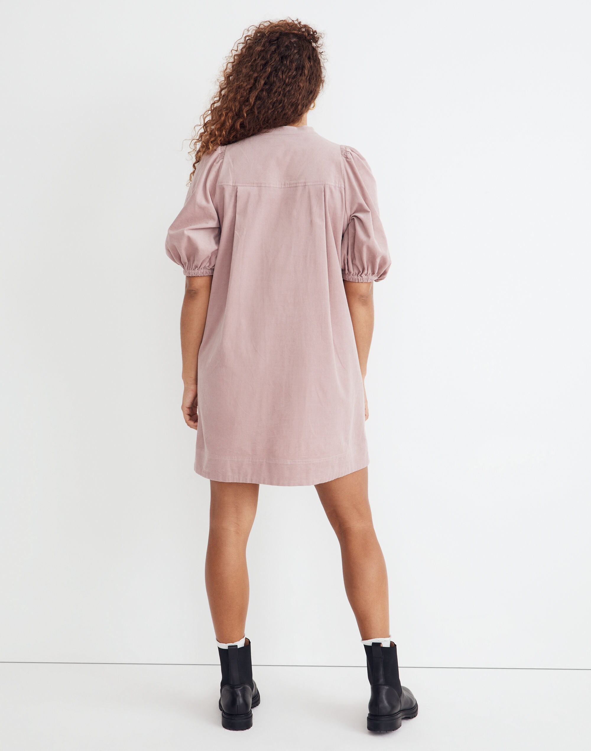 Corduroy Puff-Sleeve Mini Dress | Madewell