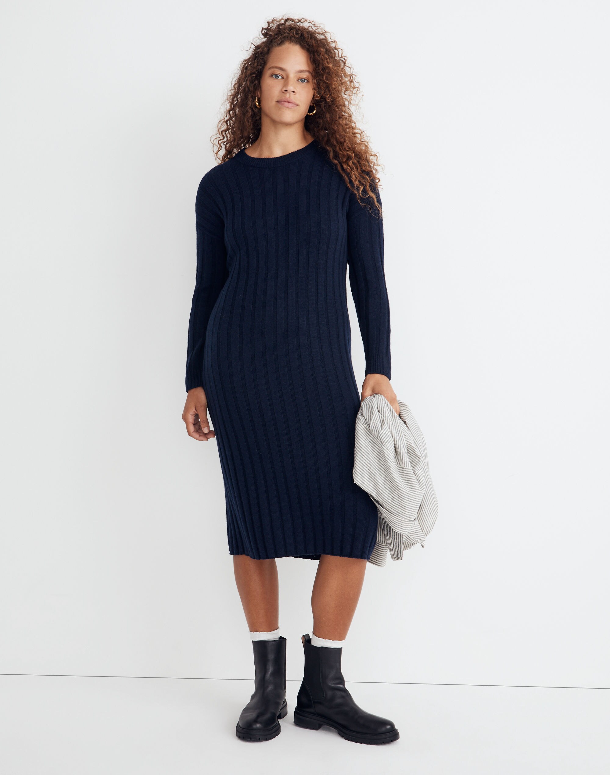 (Re)sourced Ribbed Midi Sweater Dress