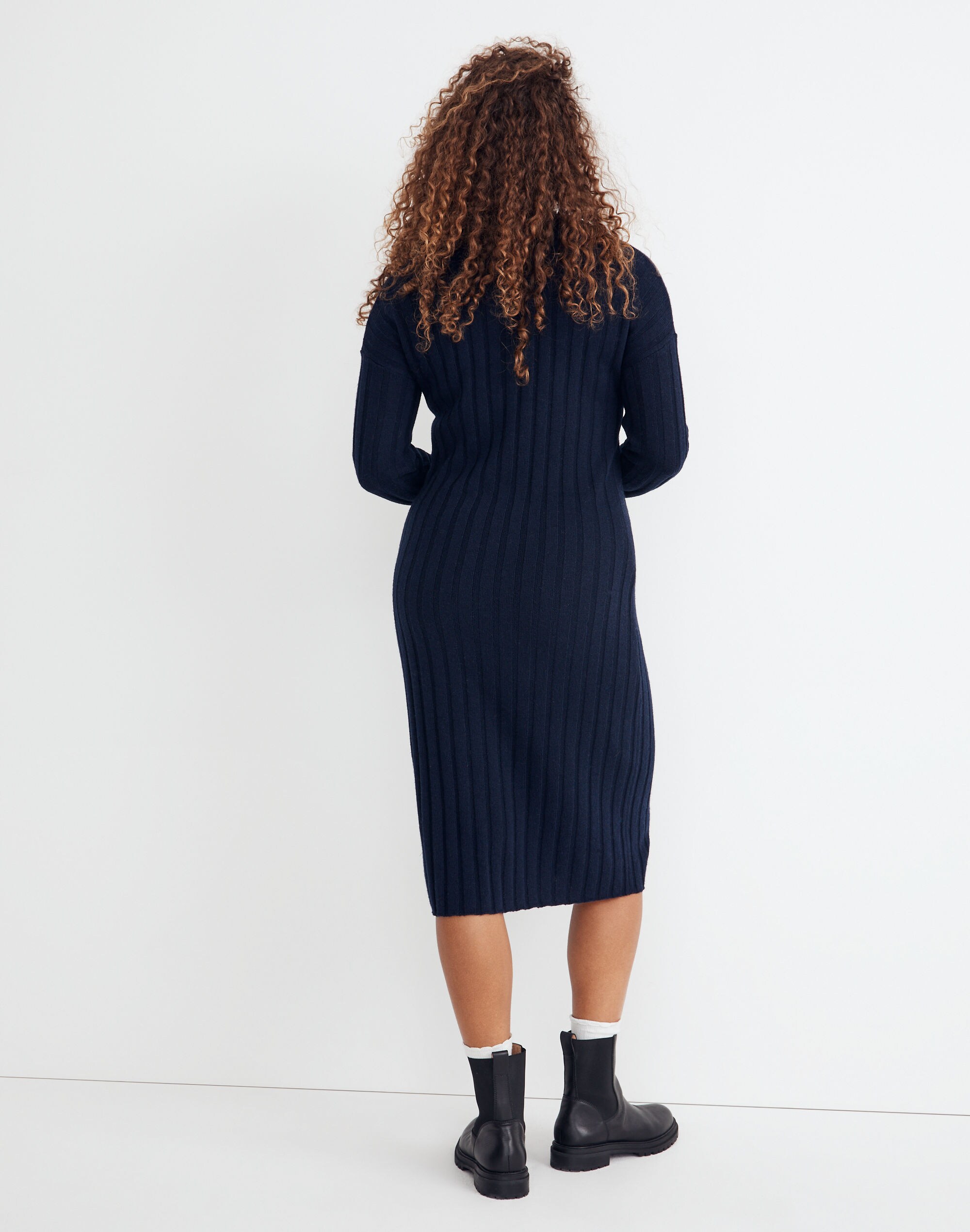 (Re)sourced Ribbed Midi Sweater Dress