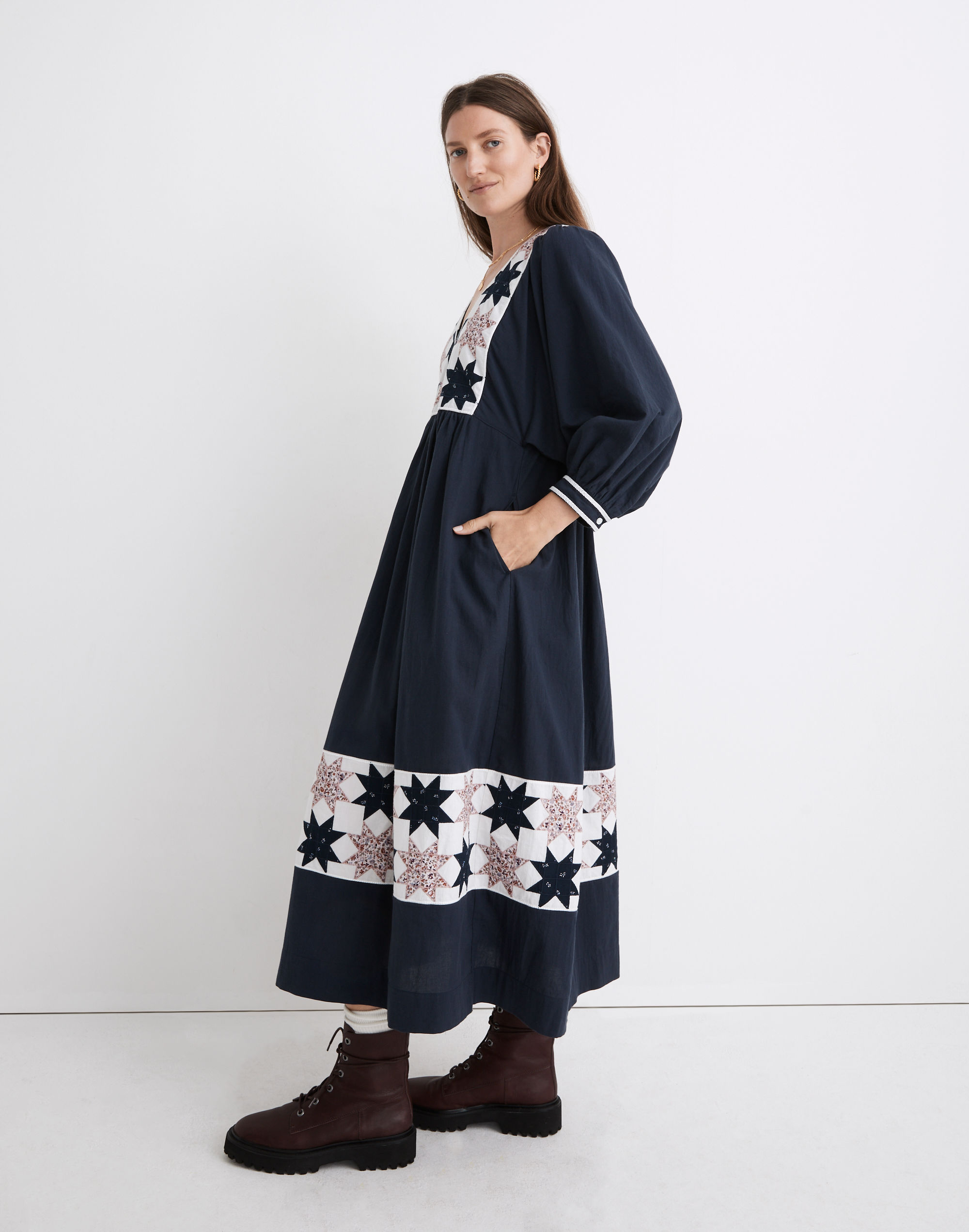 Quilted Patchwork Midi Dress | Madewell