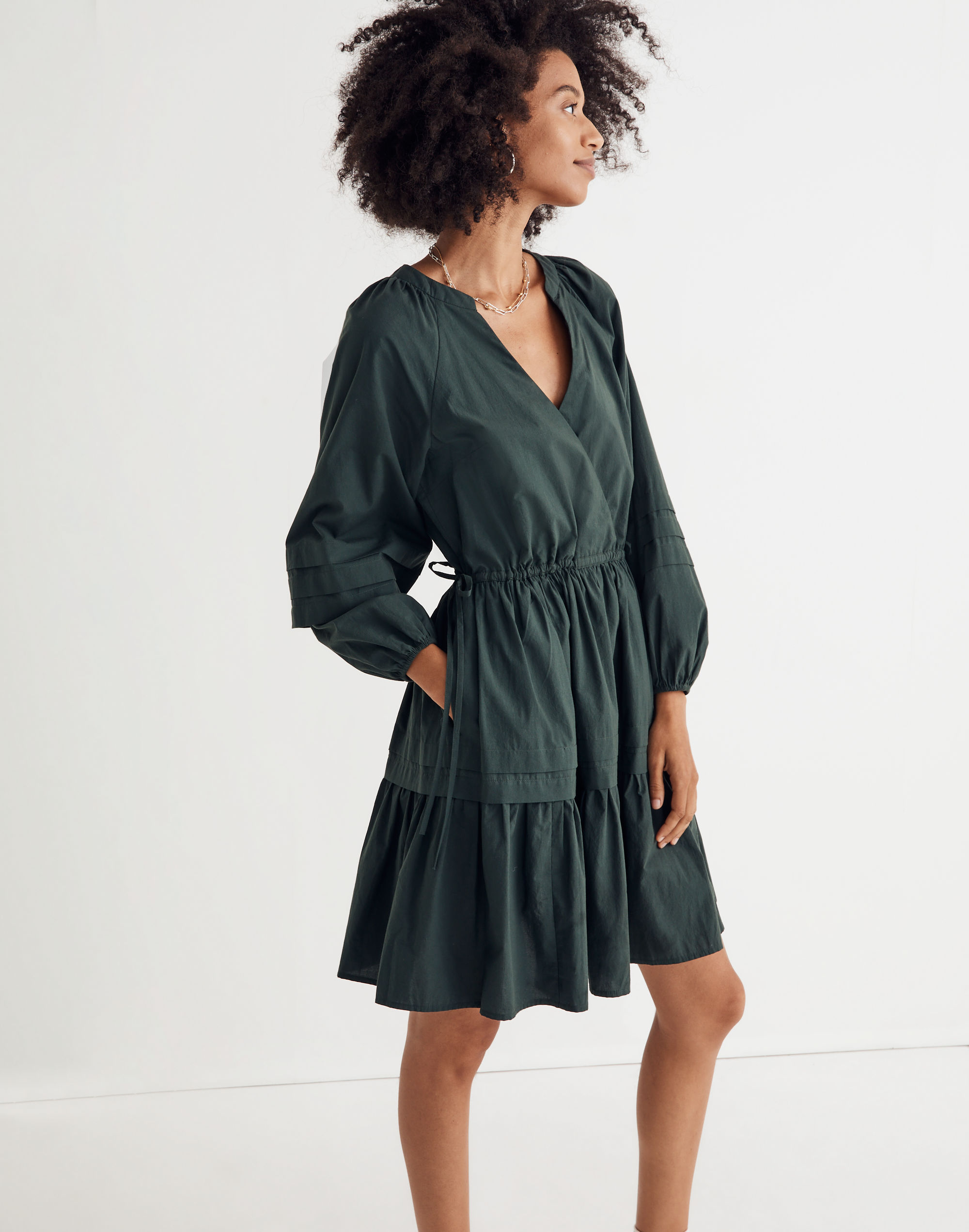 Crinkle Poplin Wrap Mini Dress | Madewell