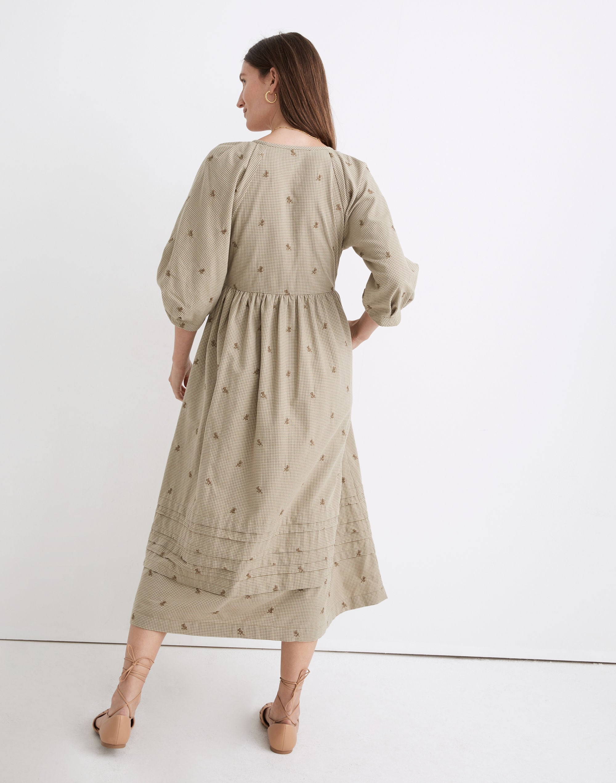 Marianna Puff-Sleeve Midi Dress in Welsh Blossoms | Madewell