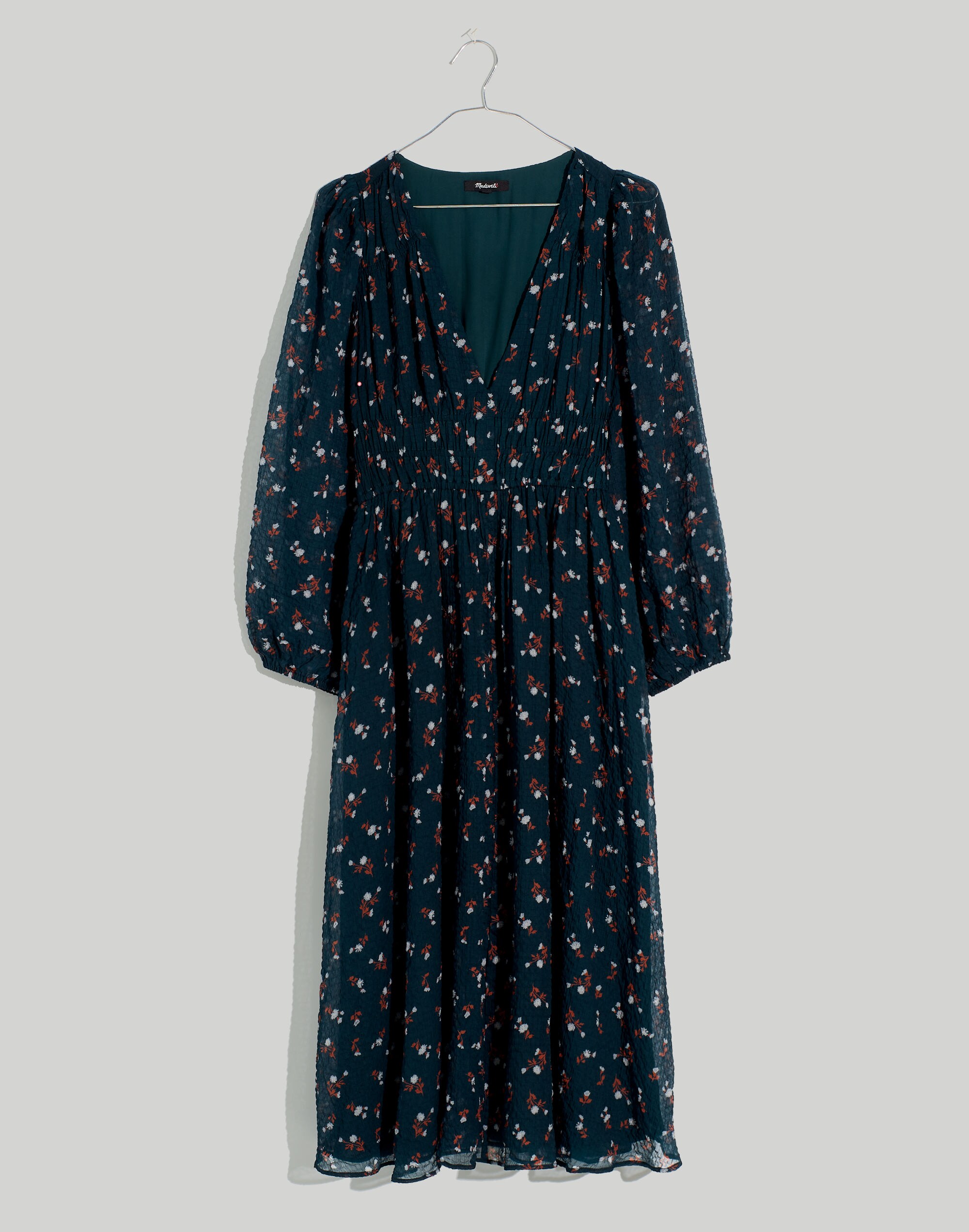 Seersucker Sophia Midi Dress in Woodland Floral | Madewell