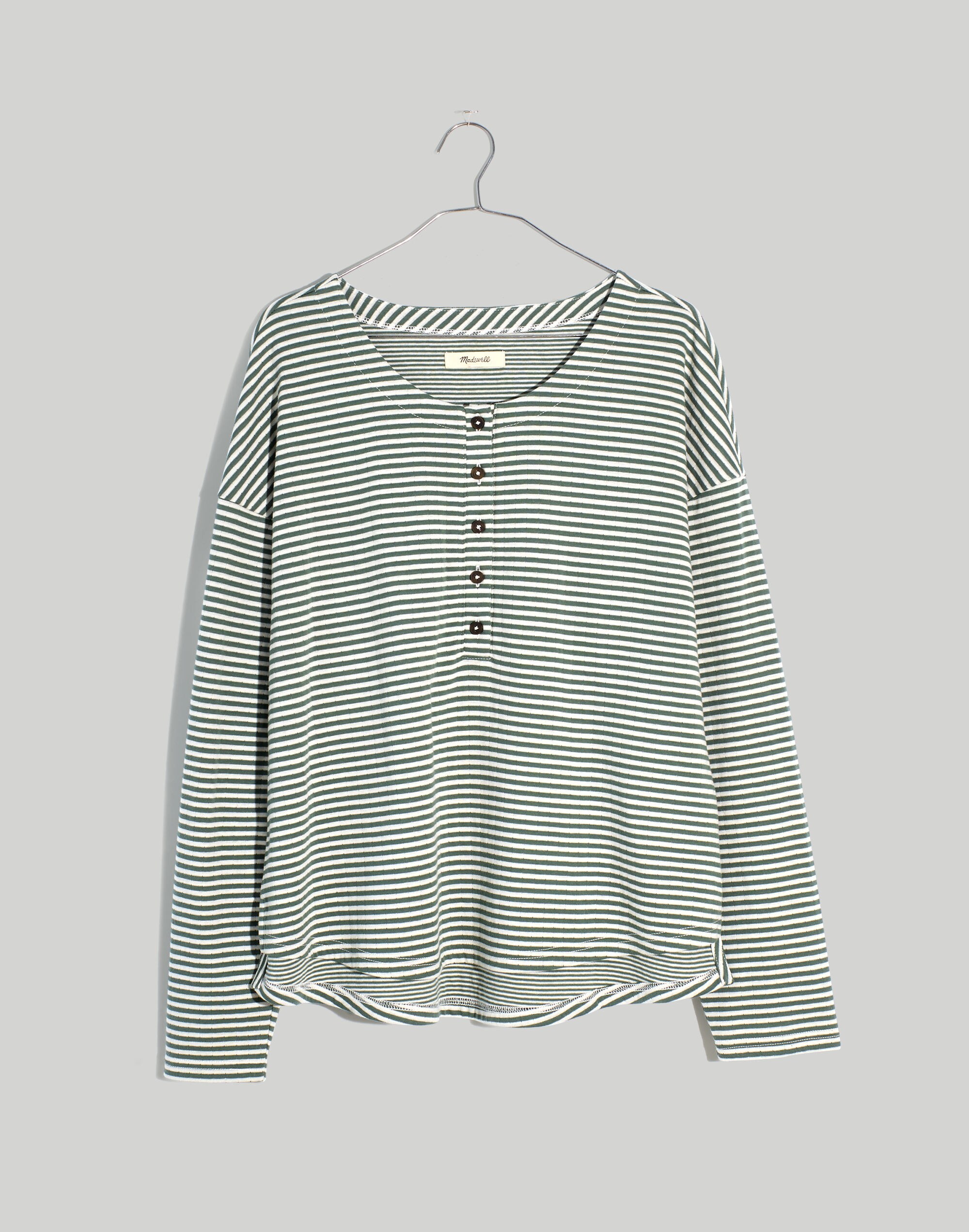 Double-Faced Henley Tee Stripe | Madewell