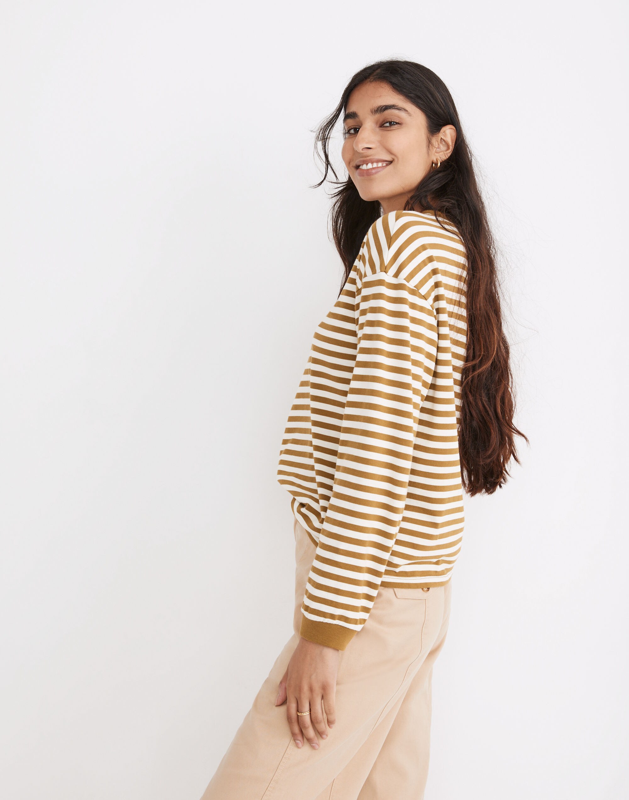 Supima® Cotton Essential Long-Sleeve Tee Zetta Stripe | Madewell