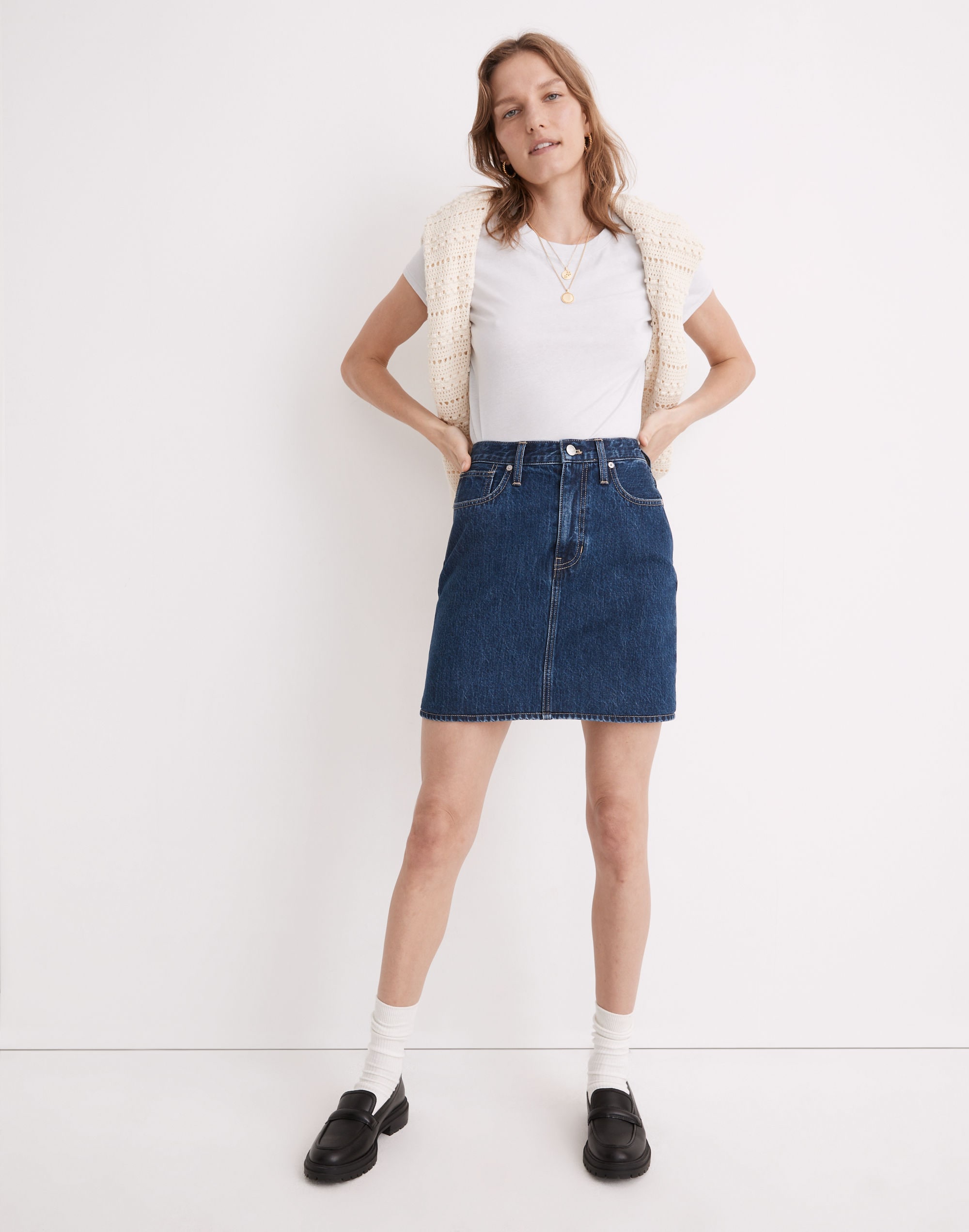 Denim High-Waist Straight Mini Skirt Sunberry Wash | Madewell