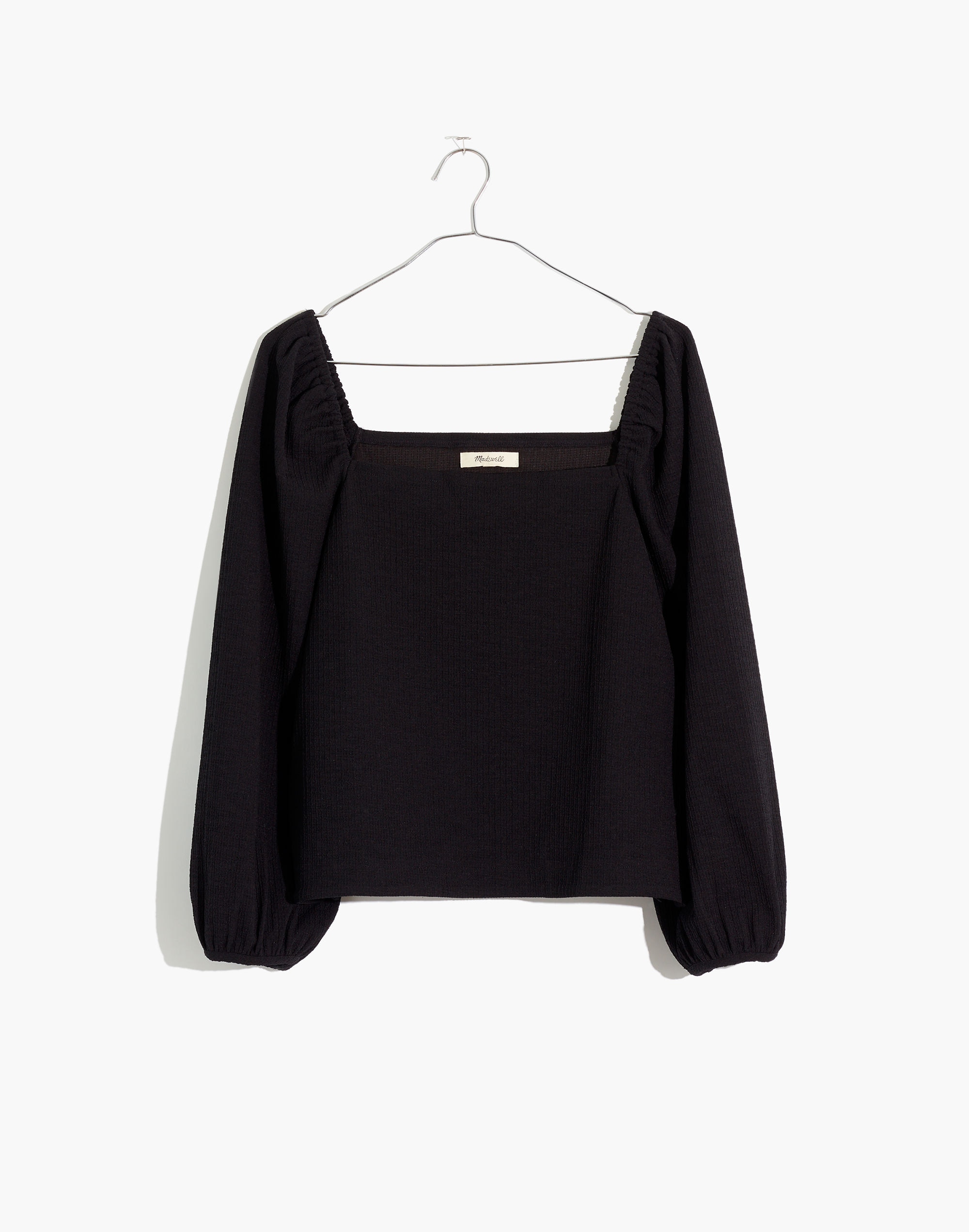 Plus Crepe Square-Neck Puff-Sleeve Top | Madewell